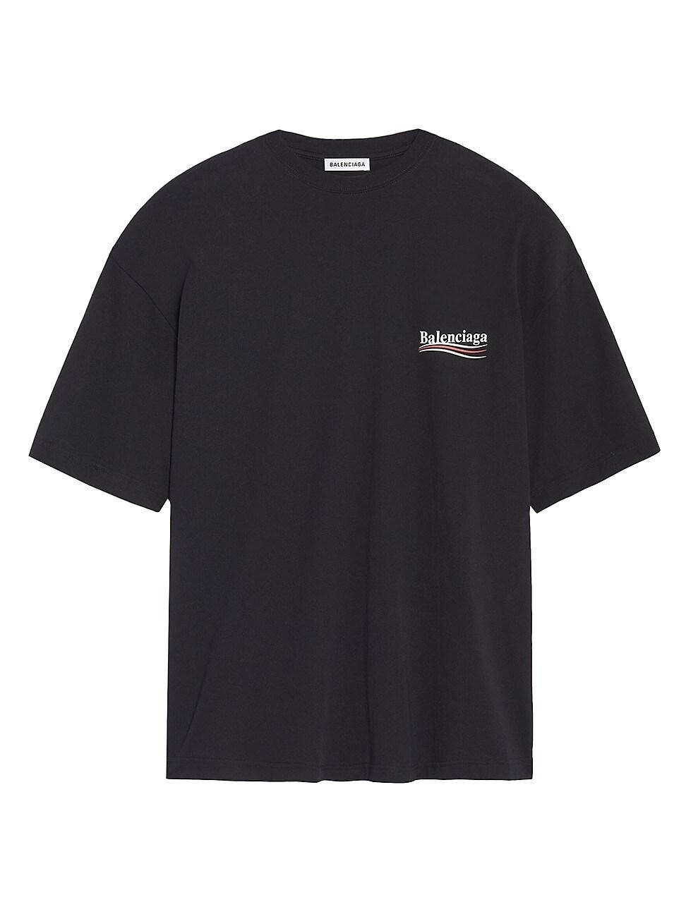 Balenciaga Oversized Logo Printed T-shirt in Black | Lyst