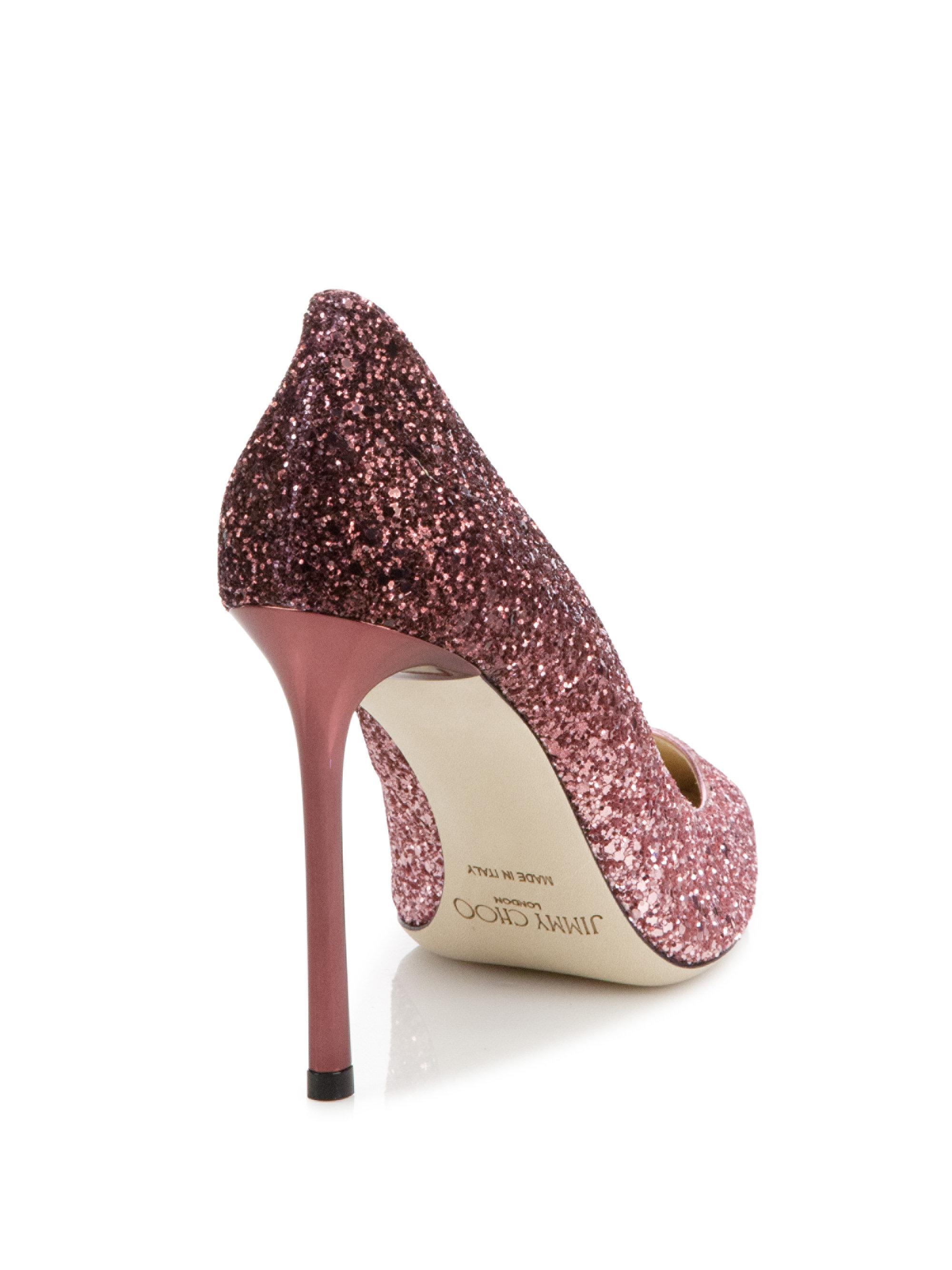 jimmy choo romy 100 glitter pumps
