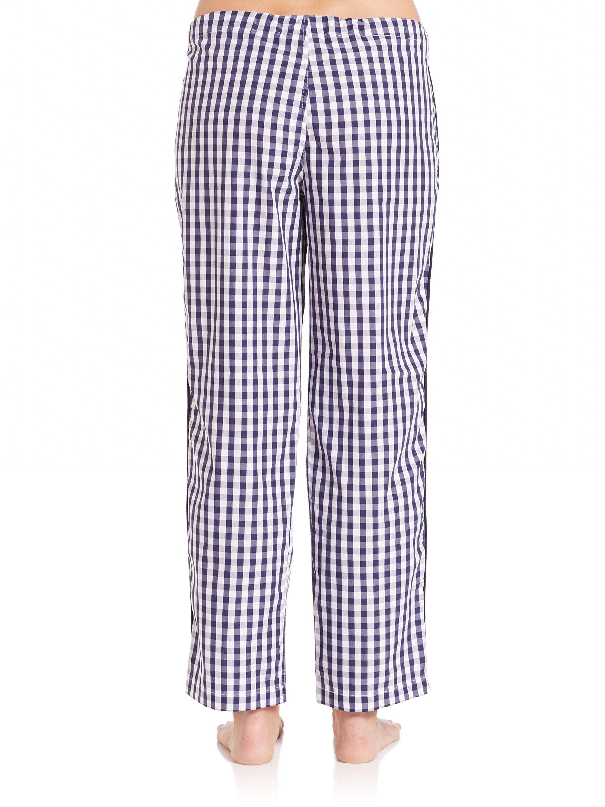 Sleepy Jones Marina Large Gingham Pajama Pants in Blue - Lyst