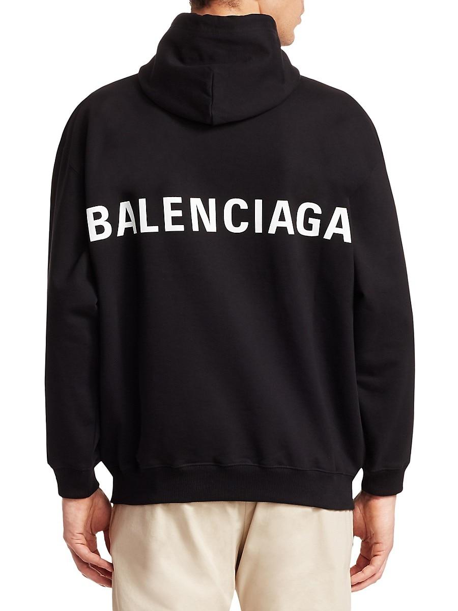 Balenciaga Logo Back Hoodie in White for Men - Lyst