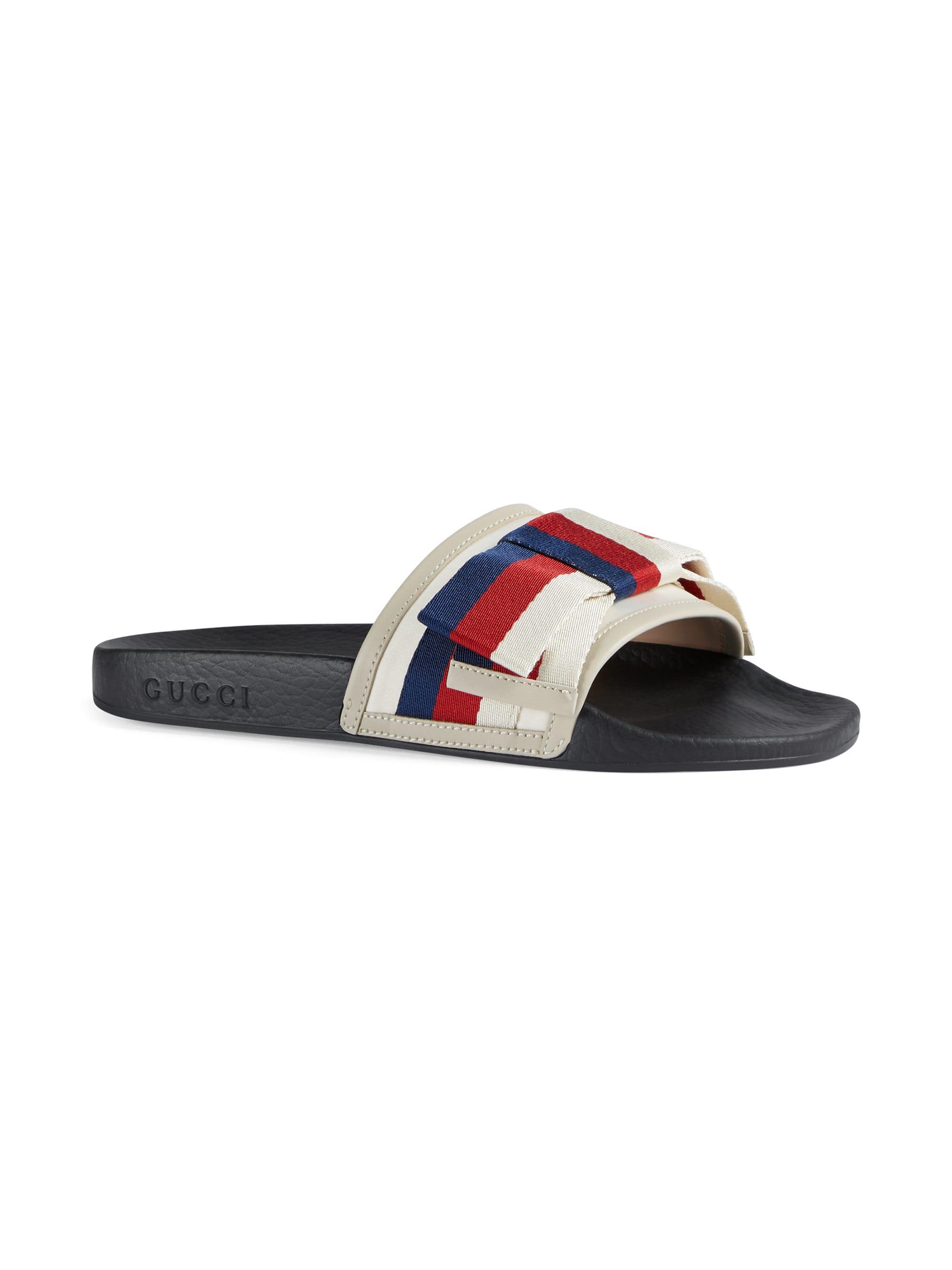 gucci slides with bow