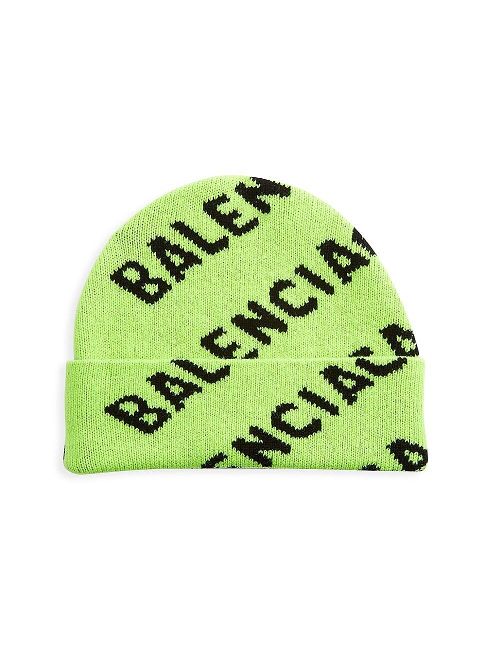 Balenciaga Logo Wool-blend Beanie in Green for Men | Lyst
