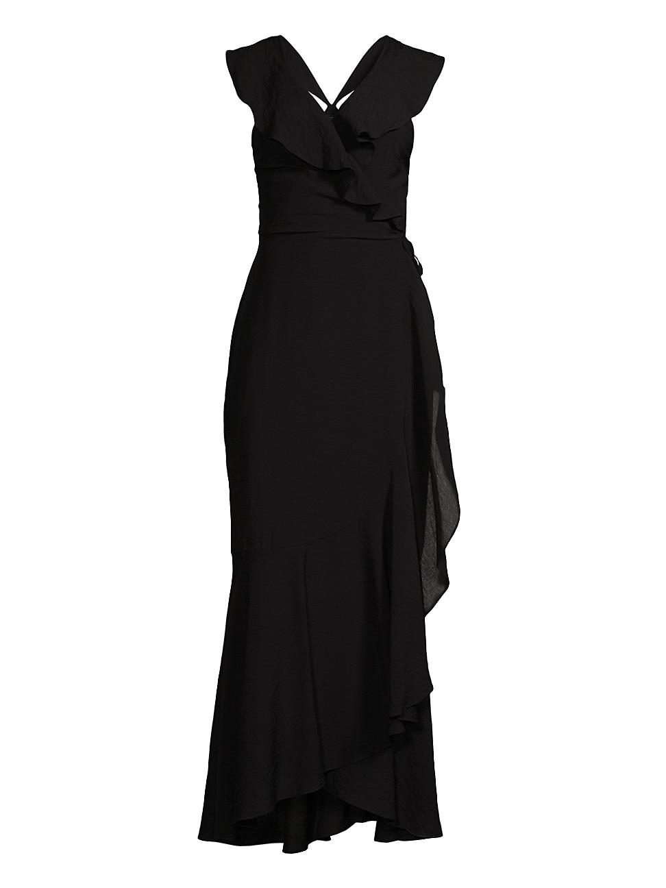 Laundry by Shelli Segal Flutter Fishtail Maxi Dress in Black | Lyst