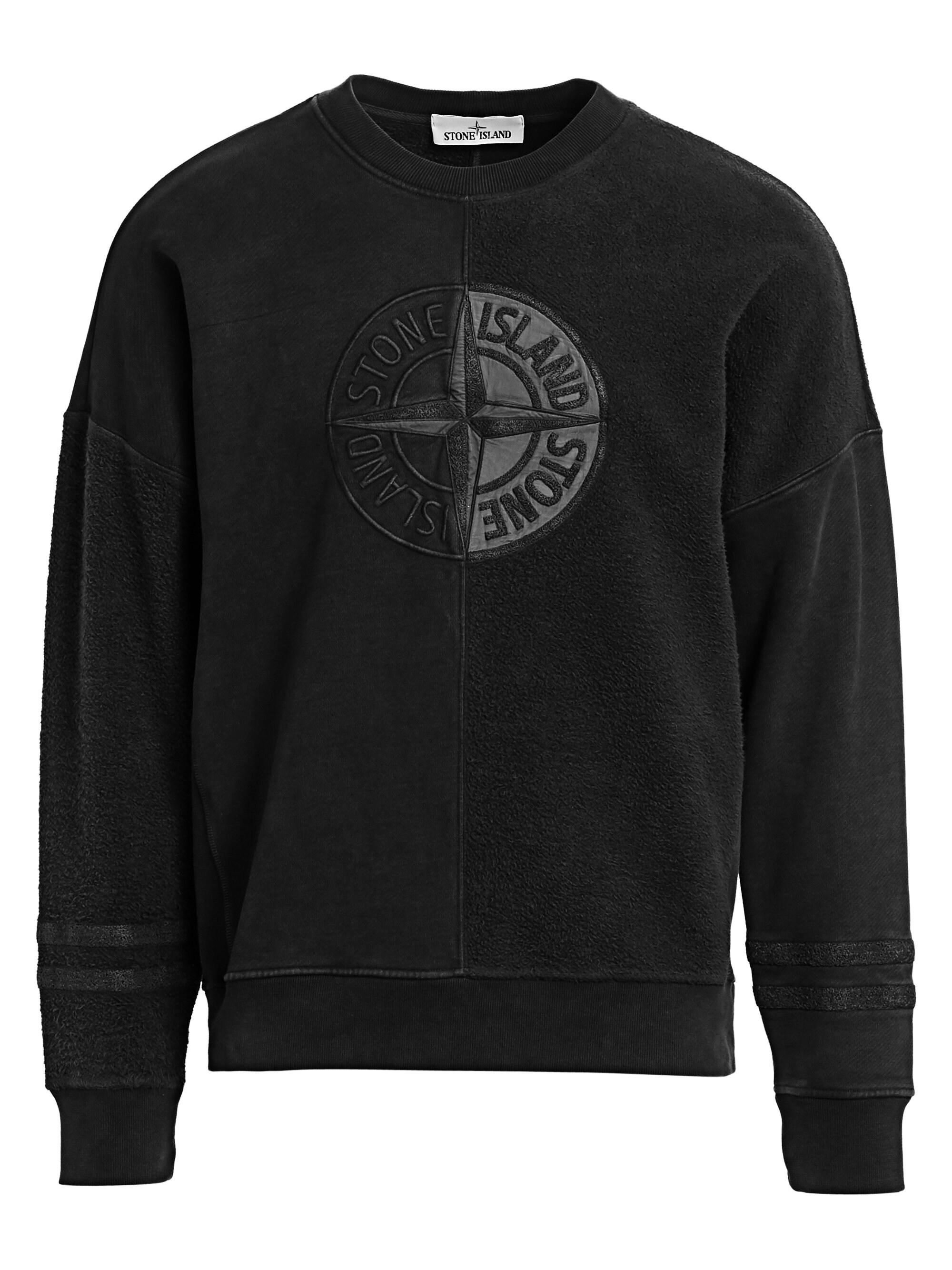 Stone Island Cotton Logo Sweatshirt in Black for Men - Save 22% - Lyst