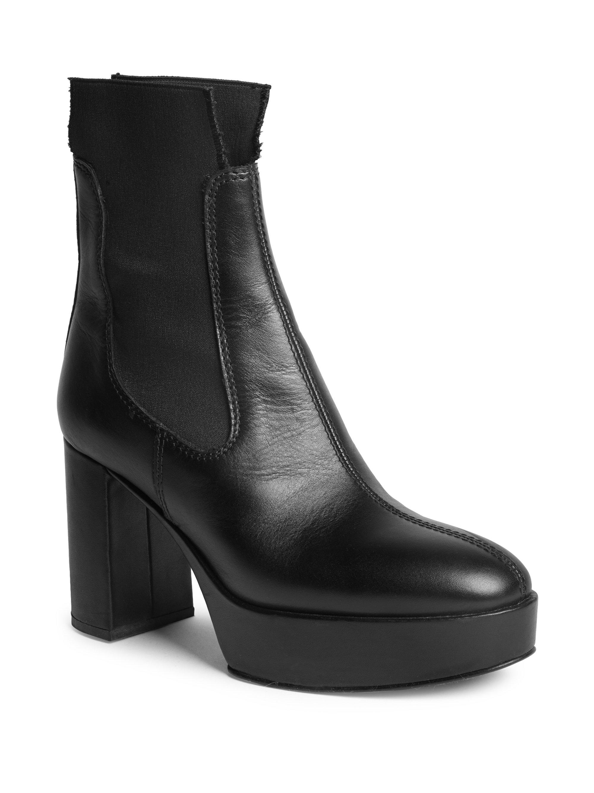 Acne Studios Leather Platform Ankle Boots in Black - Lyst