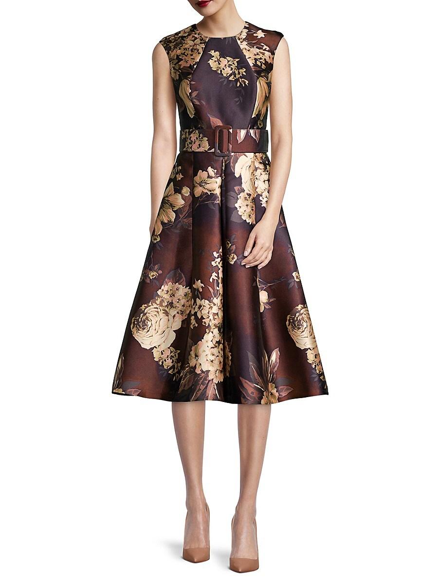 sleeveless mikado fit & flare midi dress