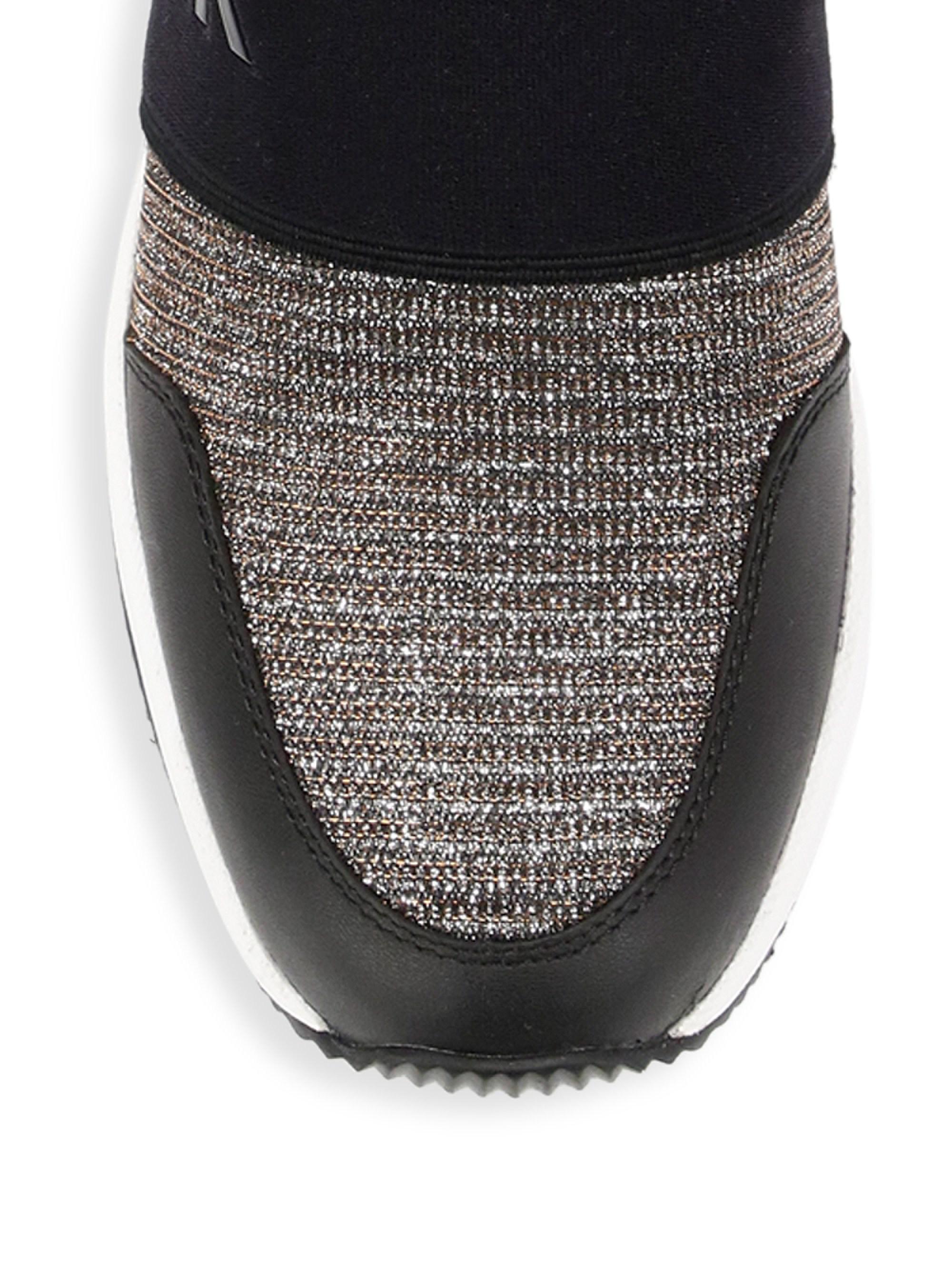 culver embellished nubuck and glitter chain mesh lace up boot