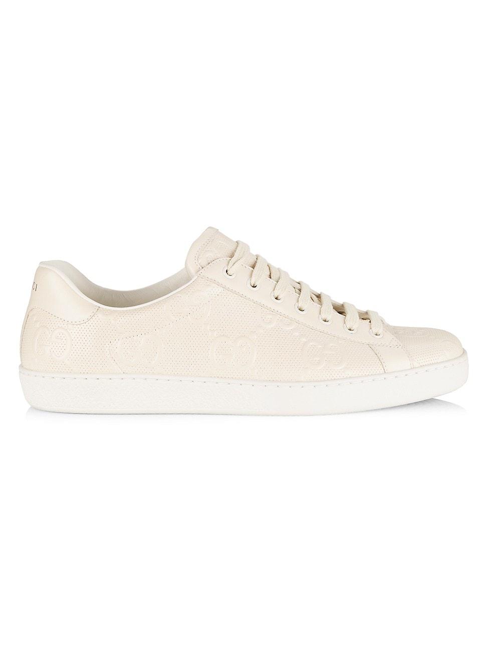 Gucci GG Embossed Ace Sneakers in White for Men | Lyst