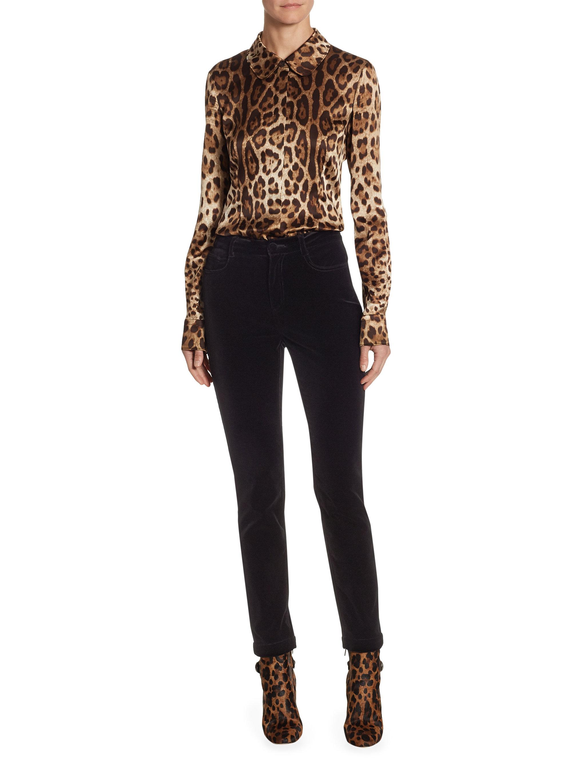 Dolce & Gabbana Leopard Print Blouse - Lyst