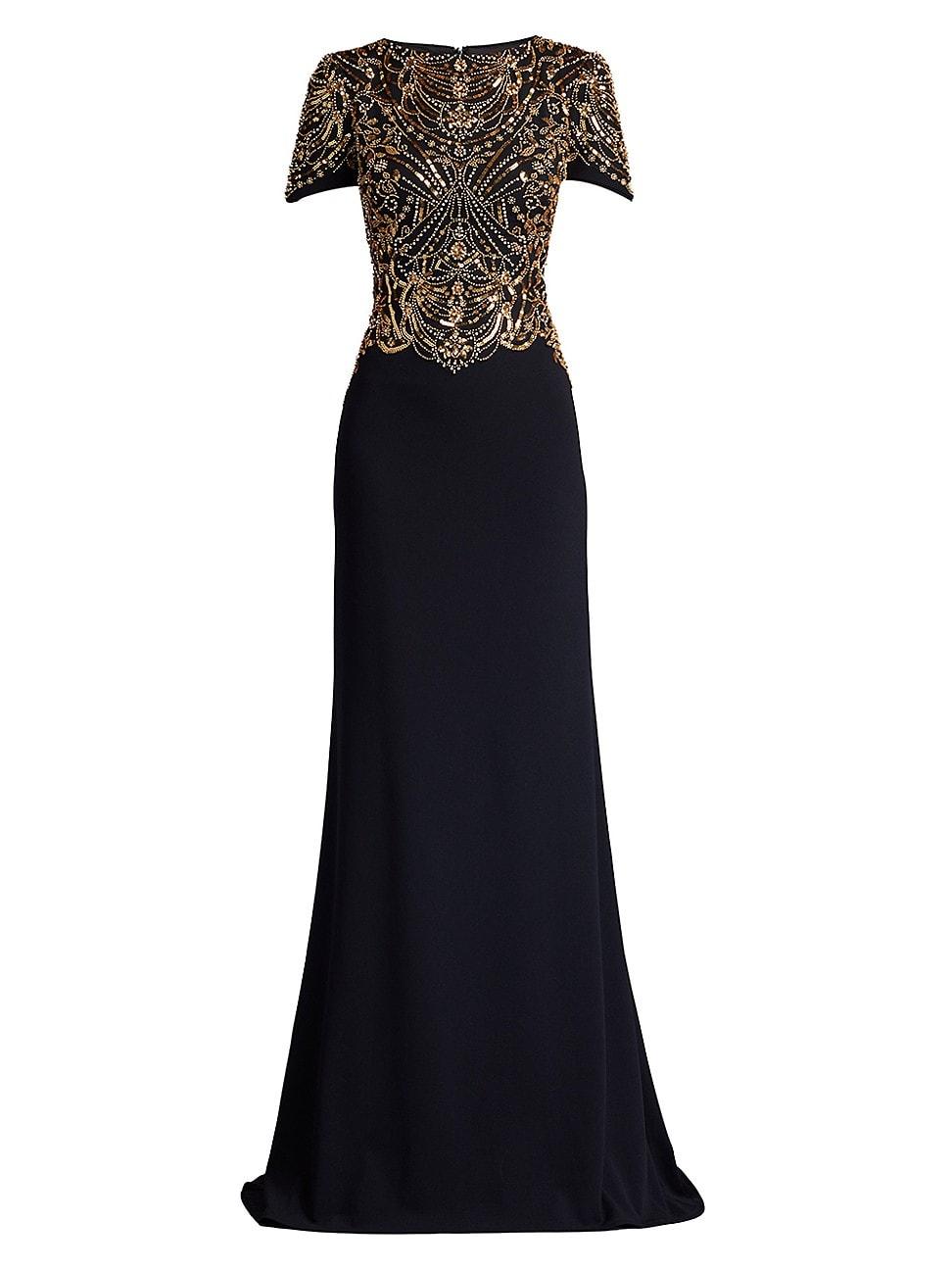 Tadashi Shoji Sequined Crepe Gown in Blue | Lyst