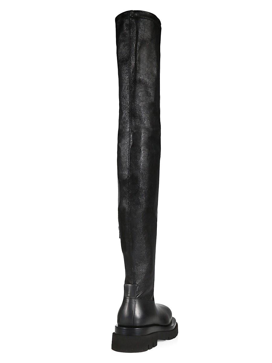 Bottega Veneta Tire Over-the-knee Leather Boots in Black | Lyst