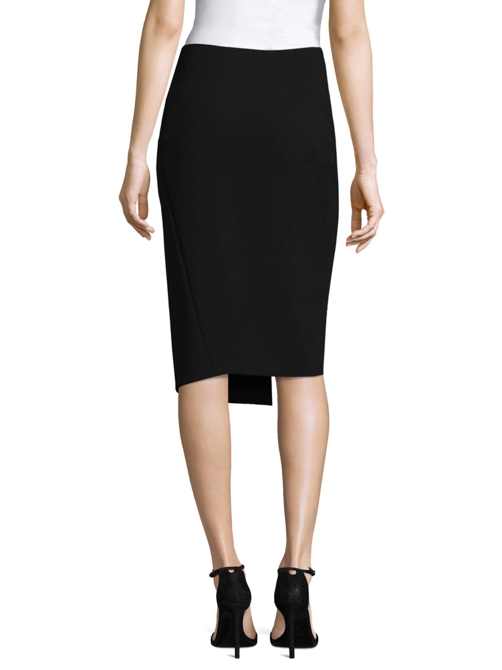 Donna Karan Synthetic Midi Wrap Skirt in Black - Lyst