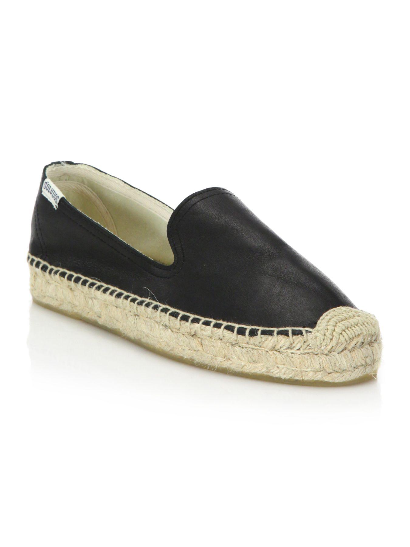 Soludos Leather Espadrilles in Black - Lyst
