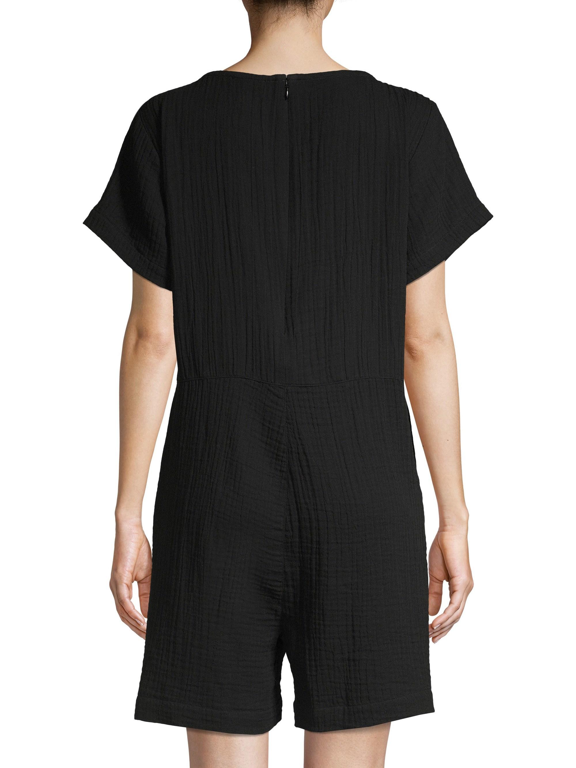 Eileen Fisher Organic Cotton Romper in Black Lyst