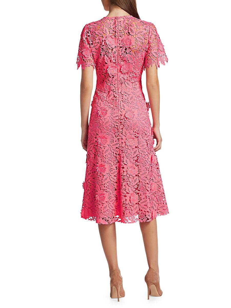 Lela Rose Lace Flutter-sleeve Midi 