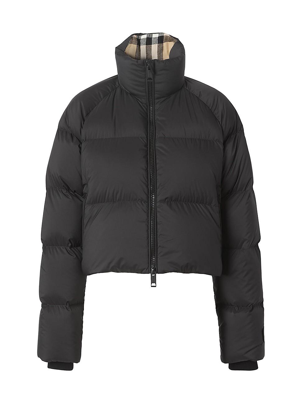 cropped bomber puffer jacket