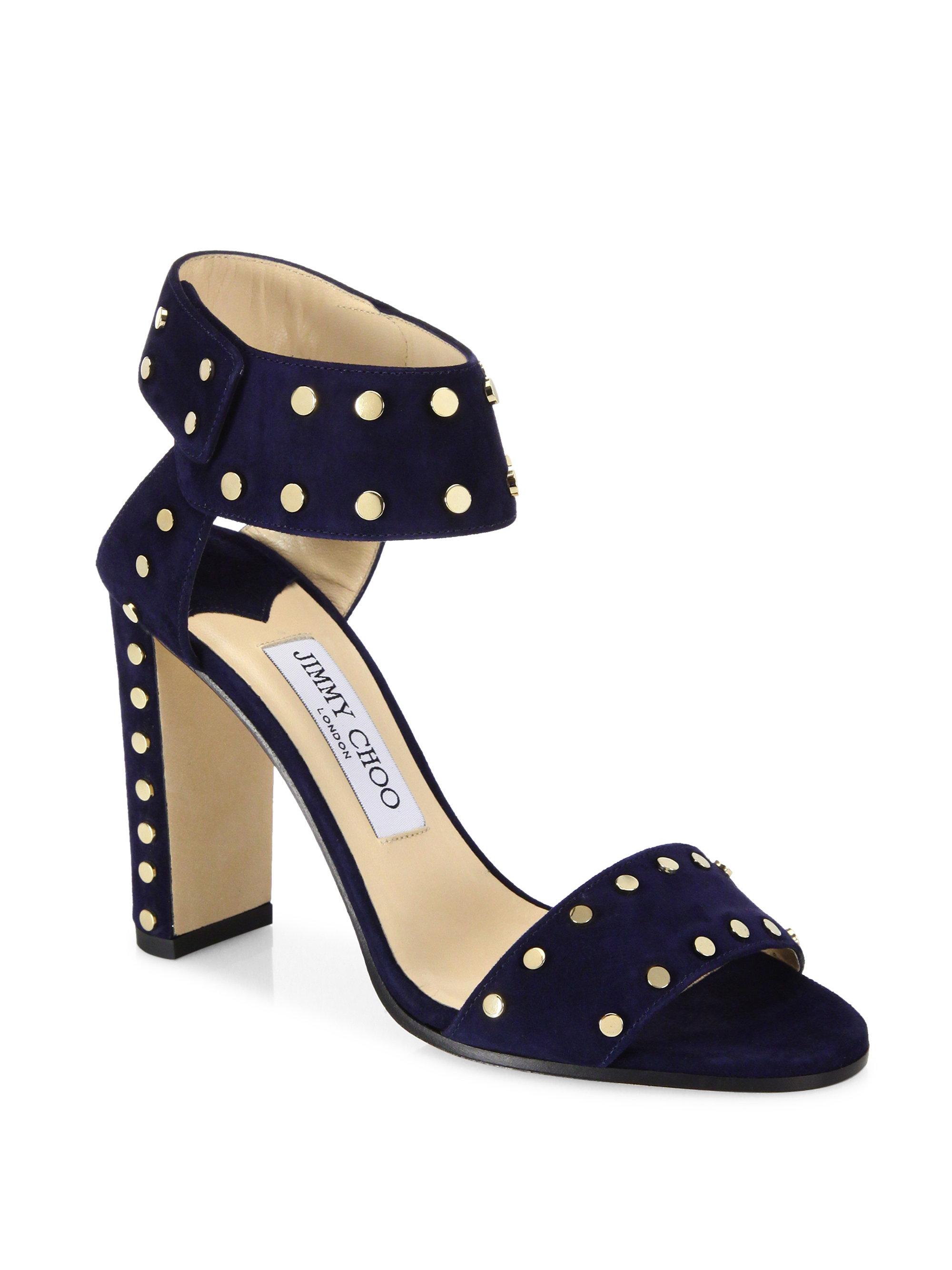 navy studded heels