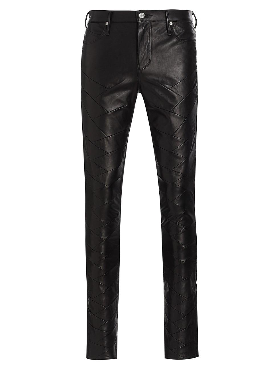 RTA Bert Braid Leather Pants in Black for Men | Lyst