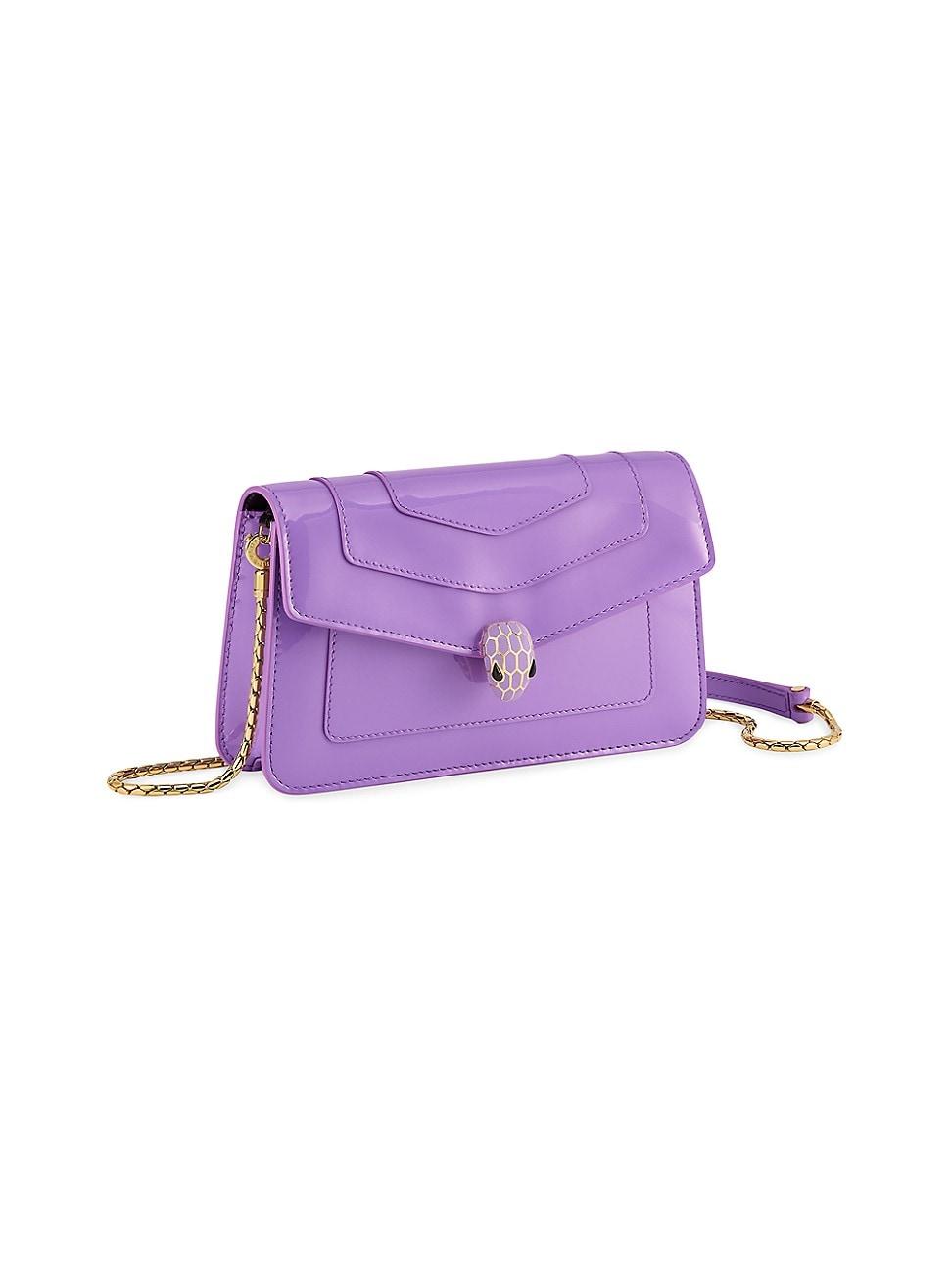 BVLGARI Serpenti Forever Leather Chain Pochette Bag in Purple | Lyst