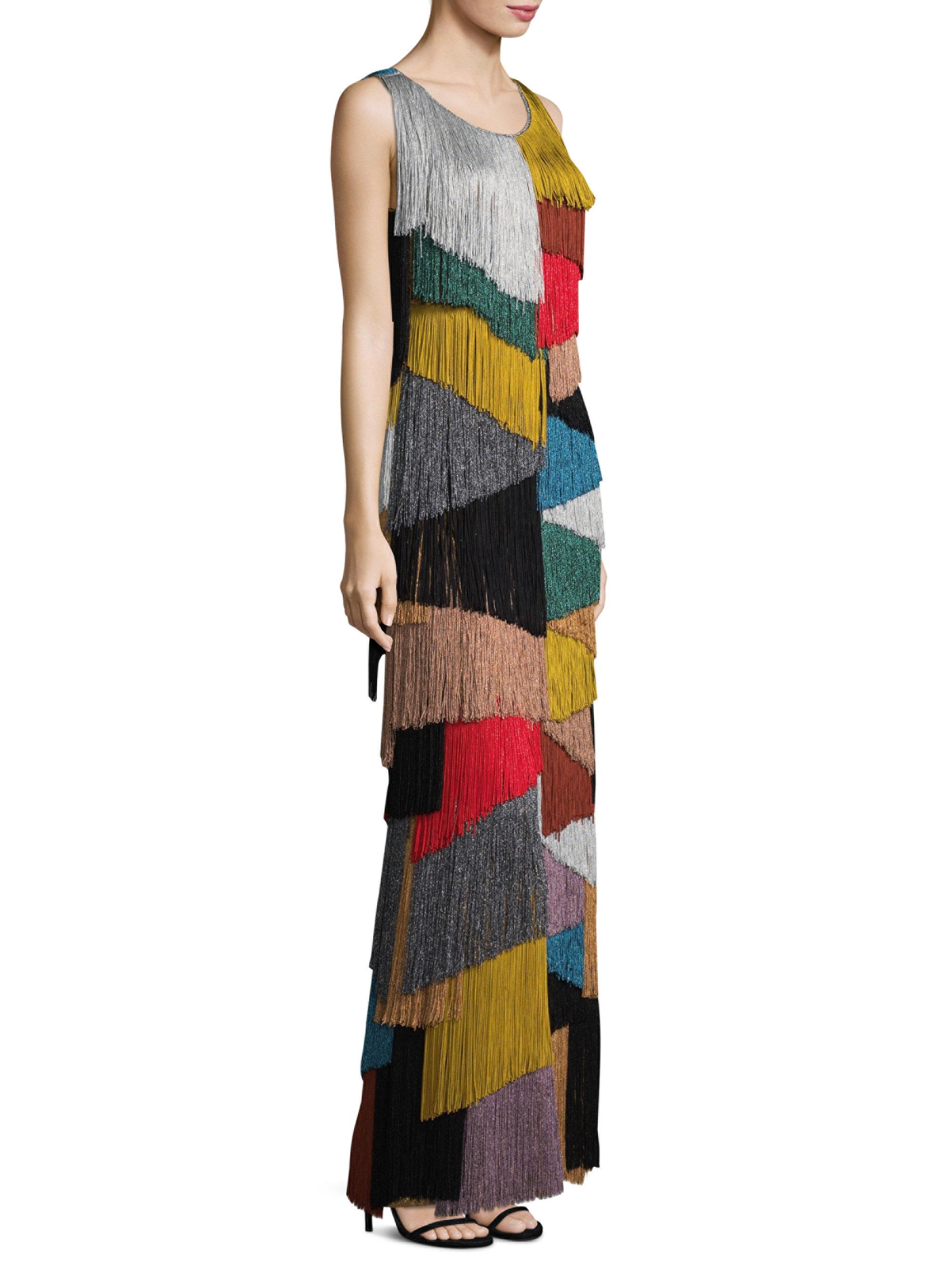multi coloured fringe dress