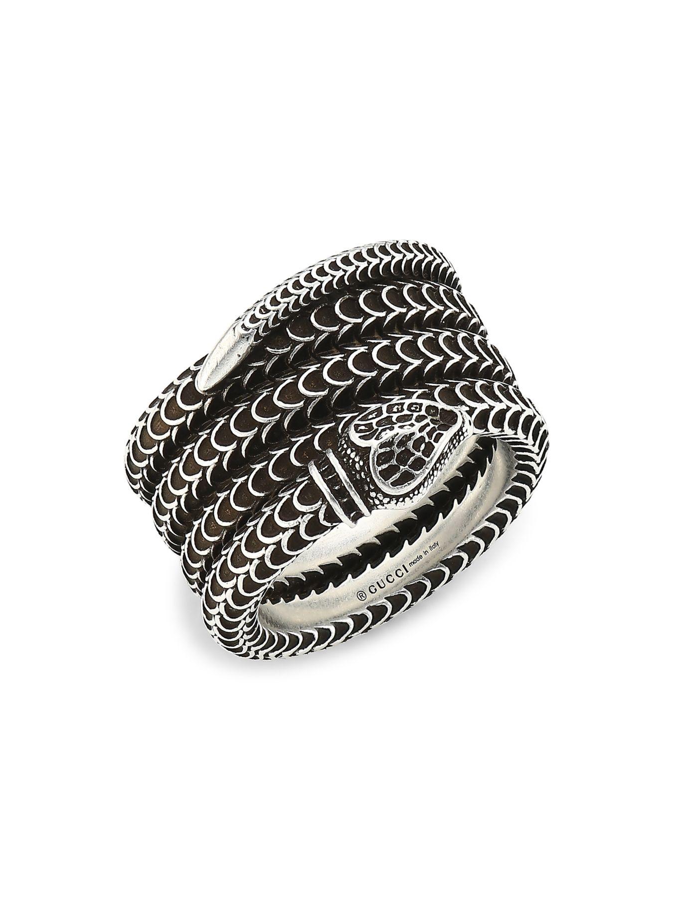 Gucci Garden Sterling Silver Snake Bracelet in Metallic for Men - Lyst