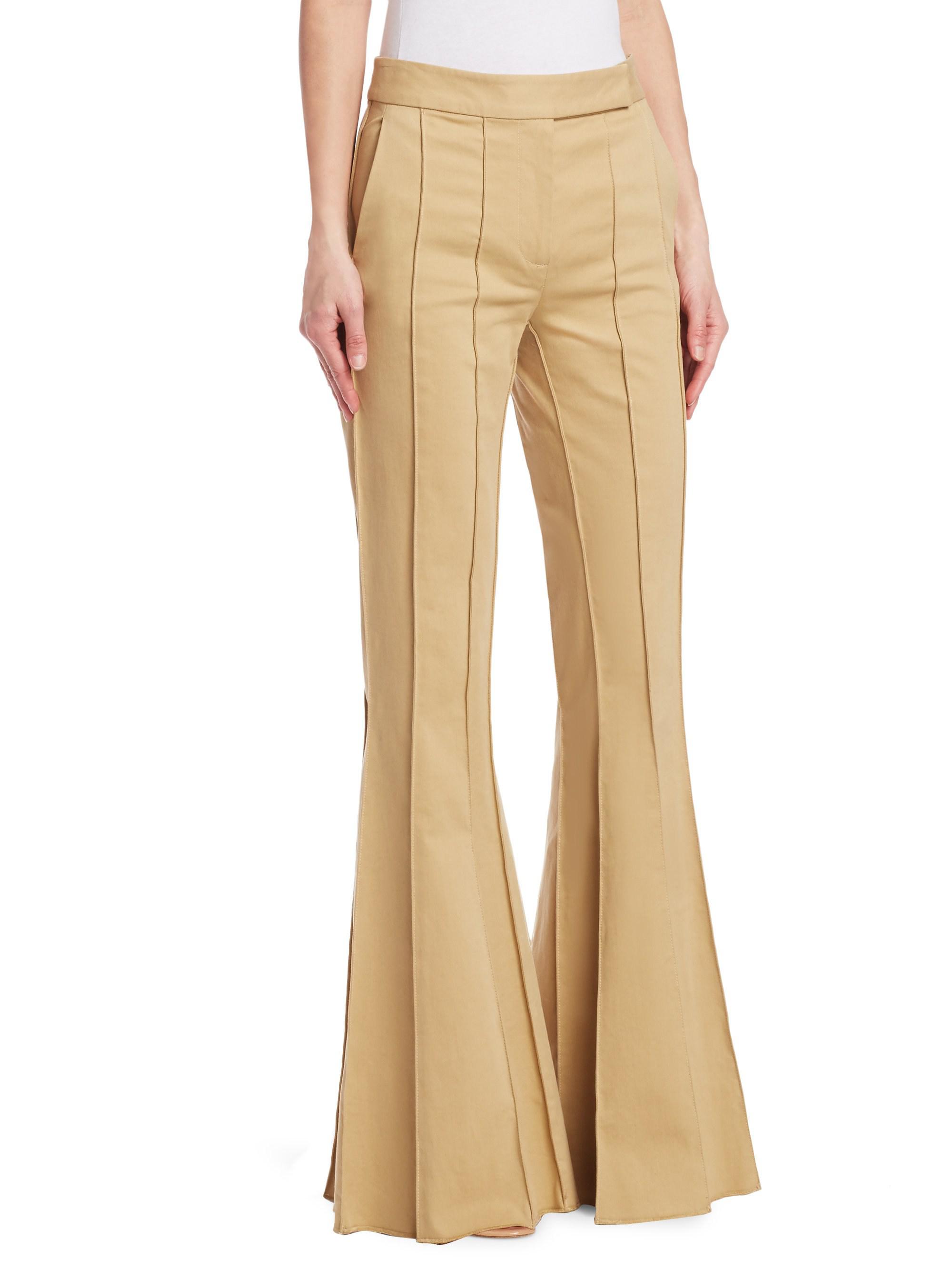khaki flare jeans