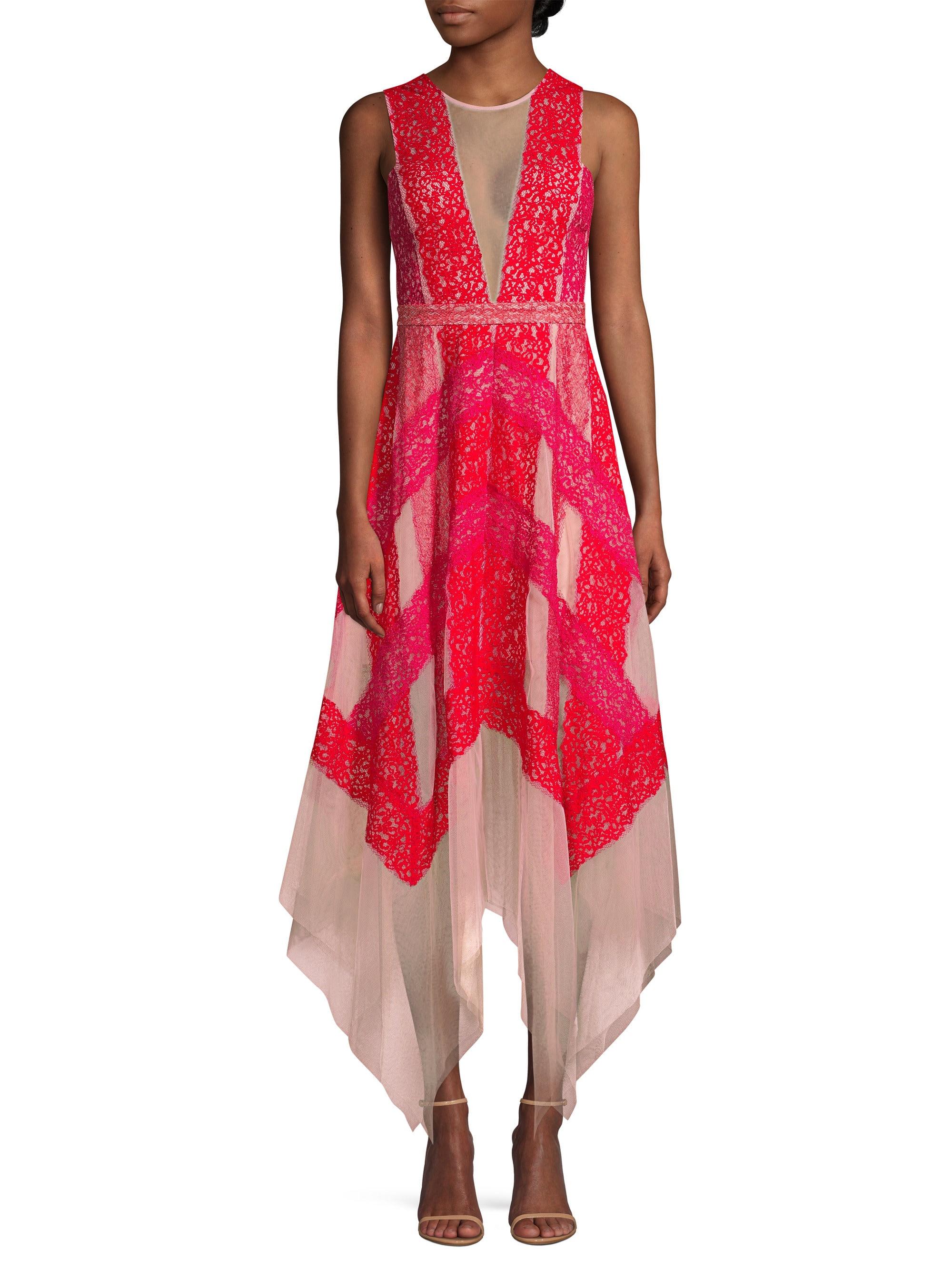 BCBGMAXAZRIA Floral Lace Handkerchief 