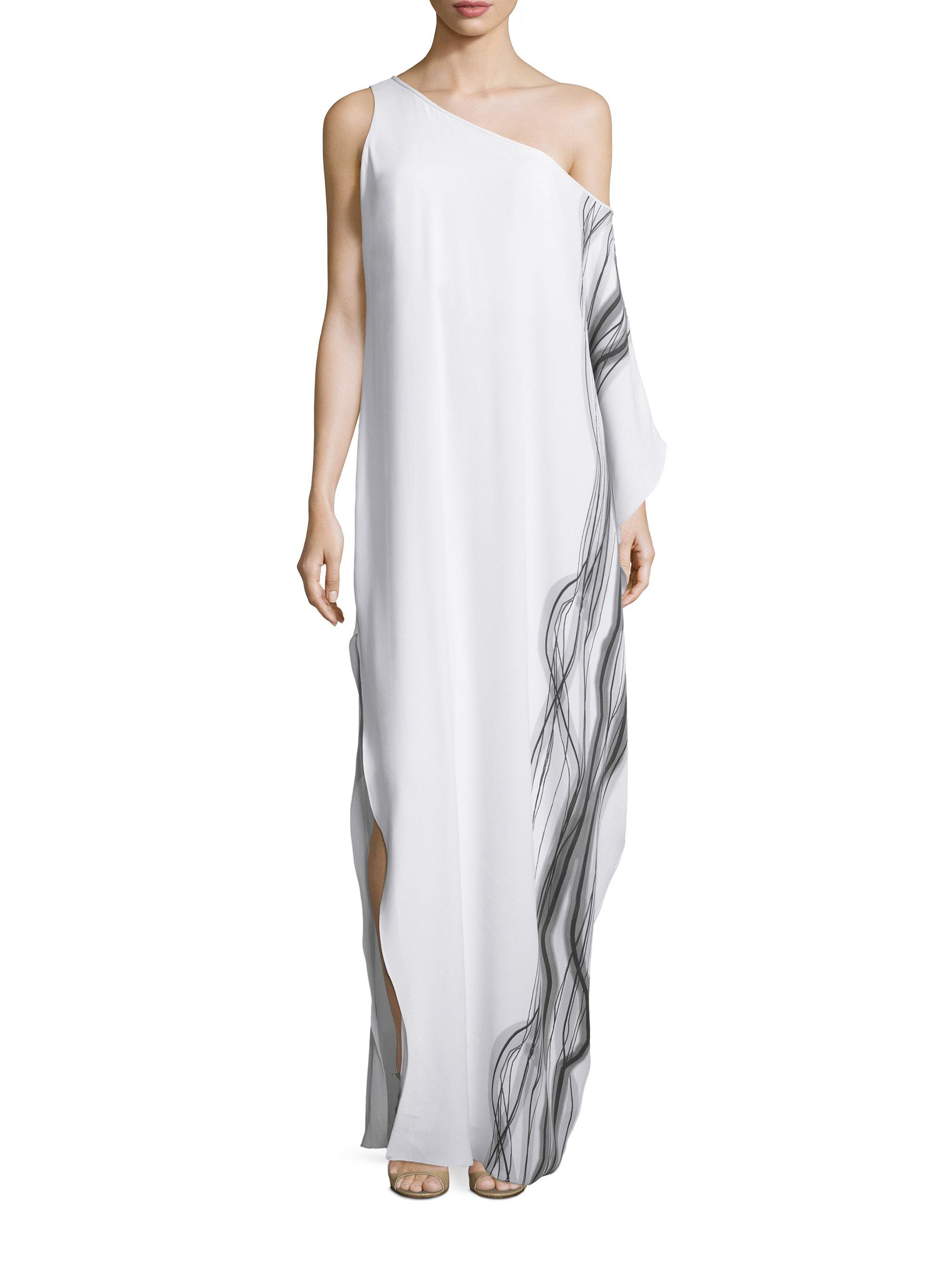 Halston Synthetic One-shoulder Printed ...