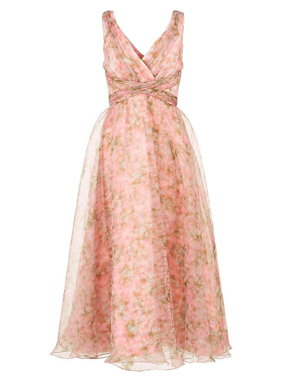 THEIA Conner Floral Mididress in Pink Lyst