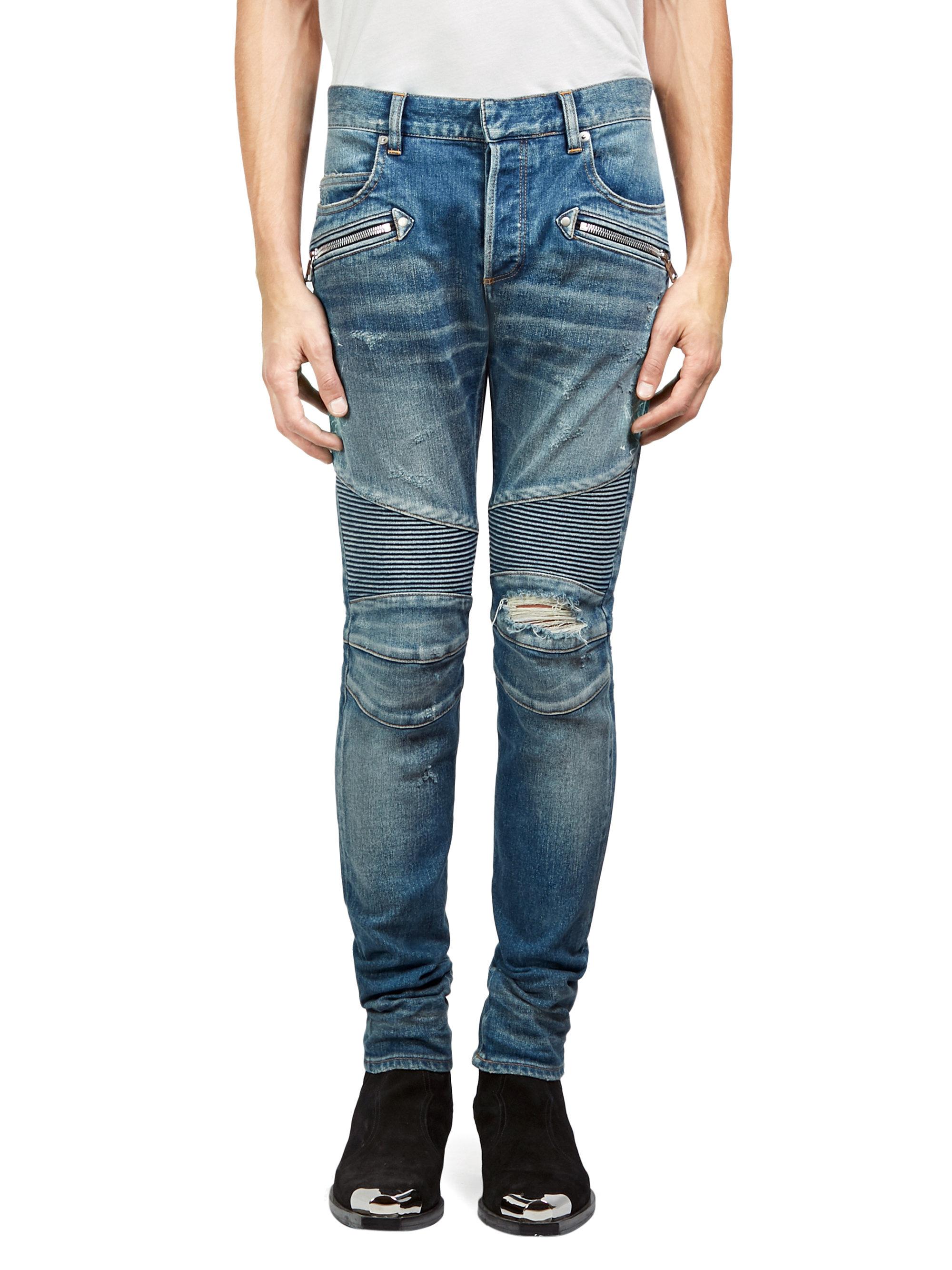 distressed balmain jeans