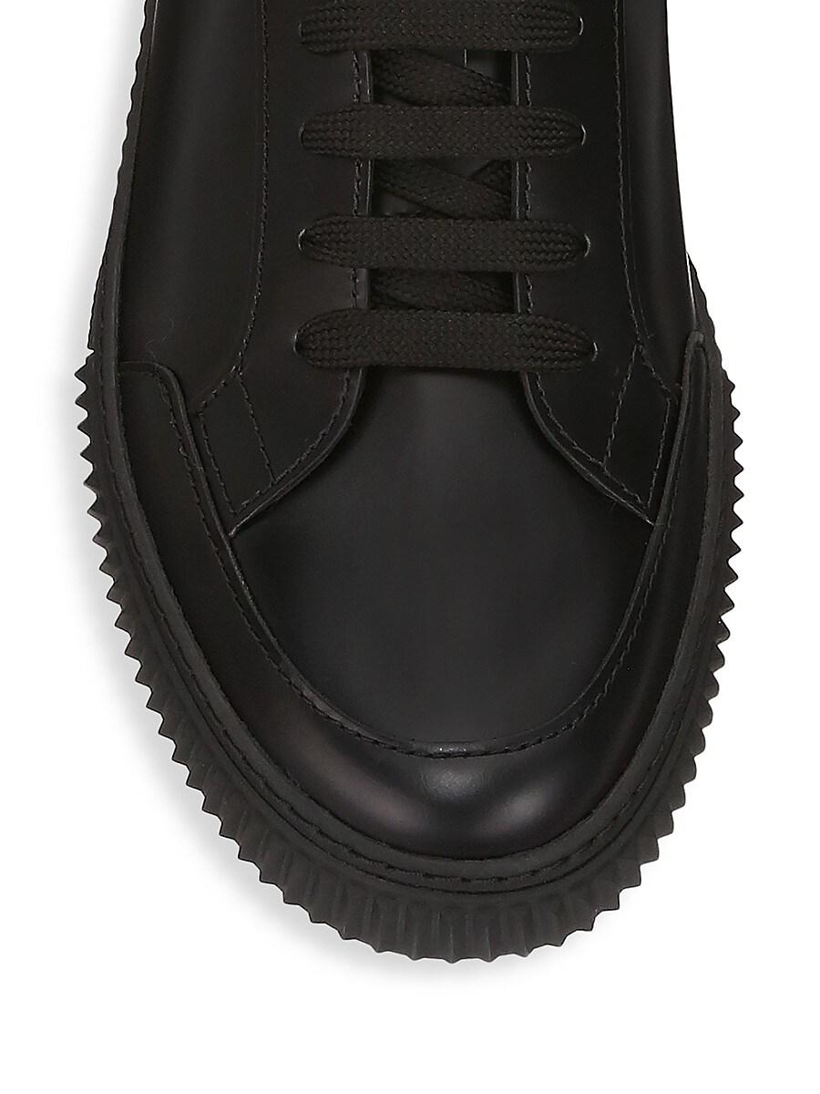 Prada Spazzolato Rois Leather Sneakers in Black for Men | Lyst