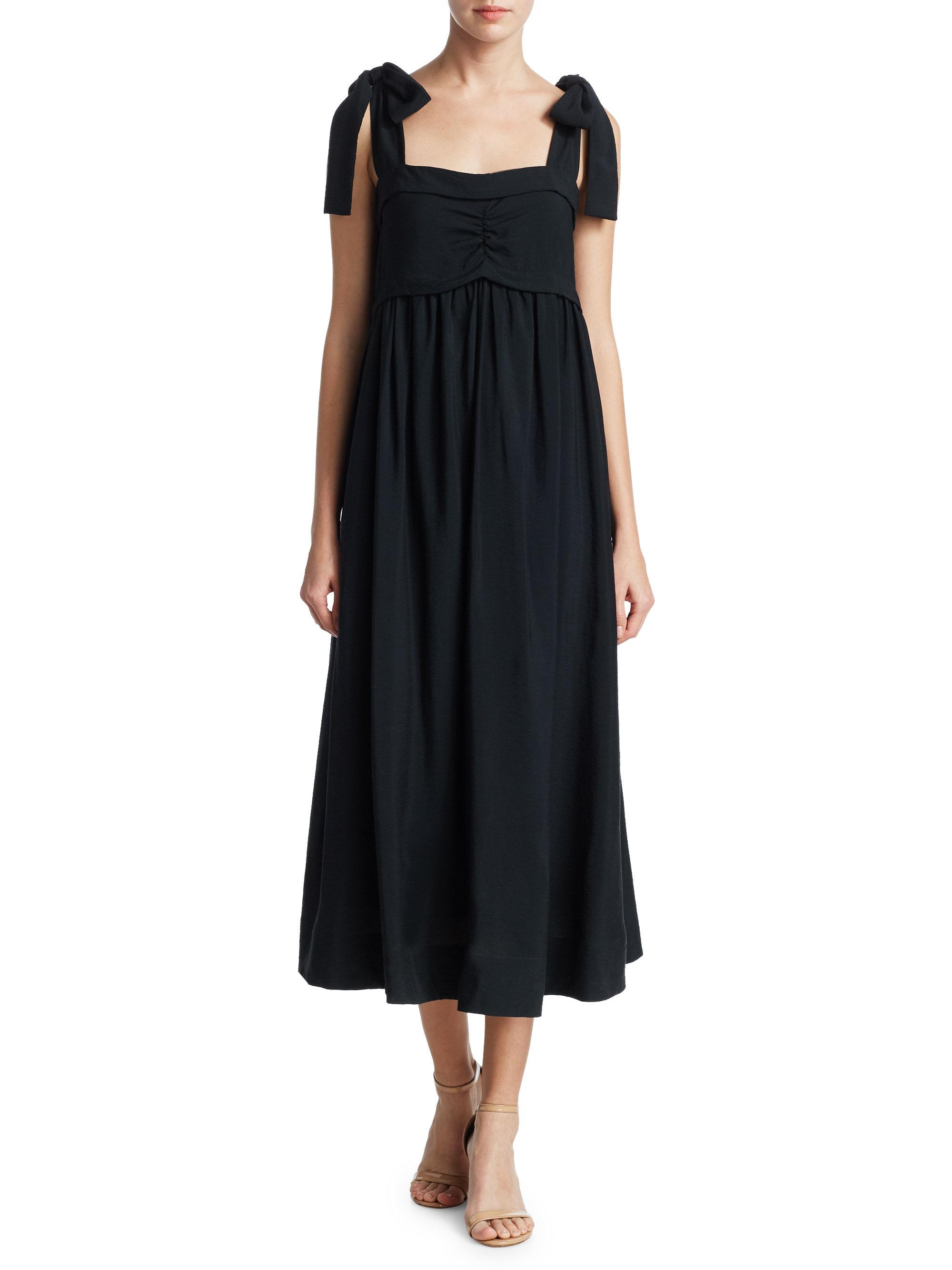 See By Chloé Synthetic Tie Shoulder Maxi Dress in Black - Lyst
