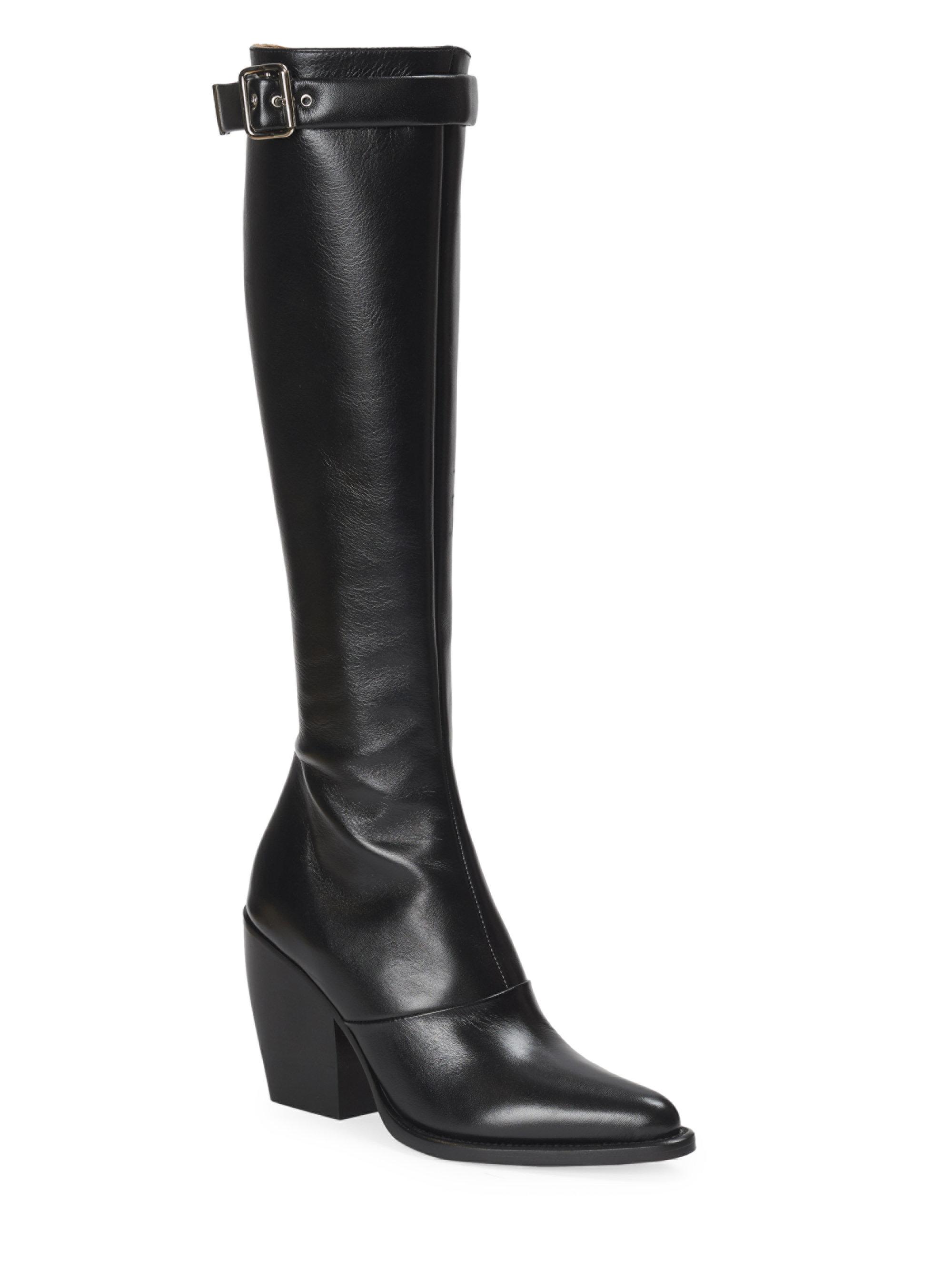 Rylee Buckle Leather Knee-high Boots 