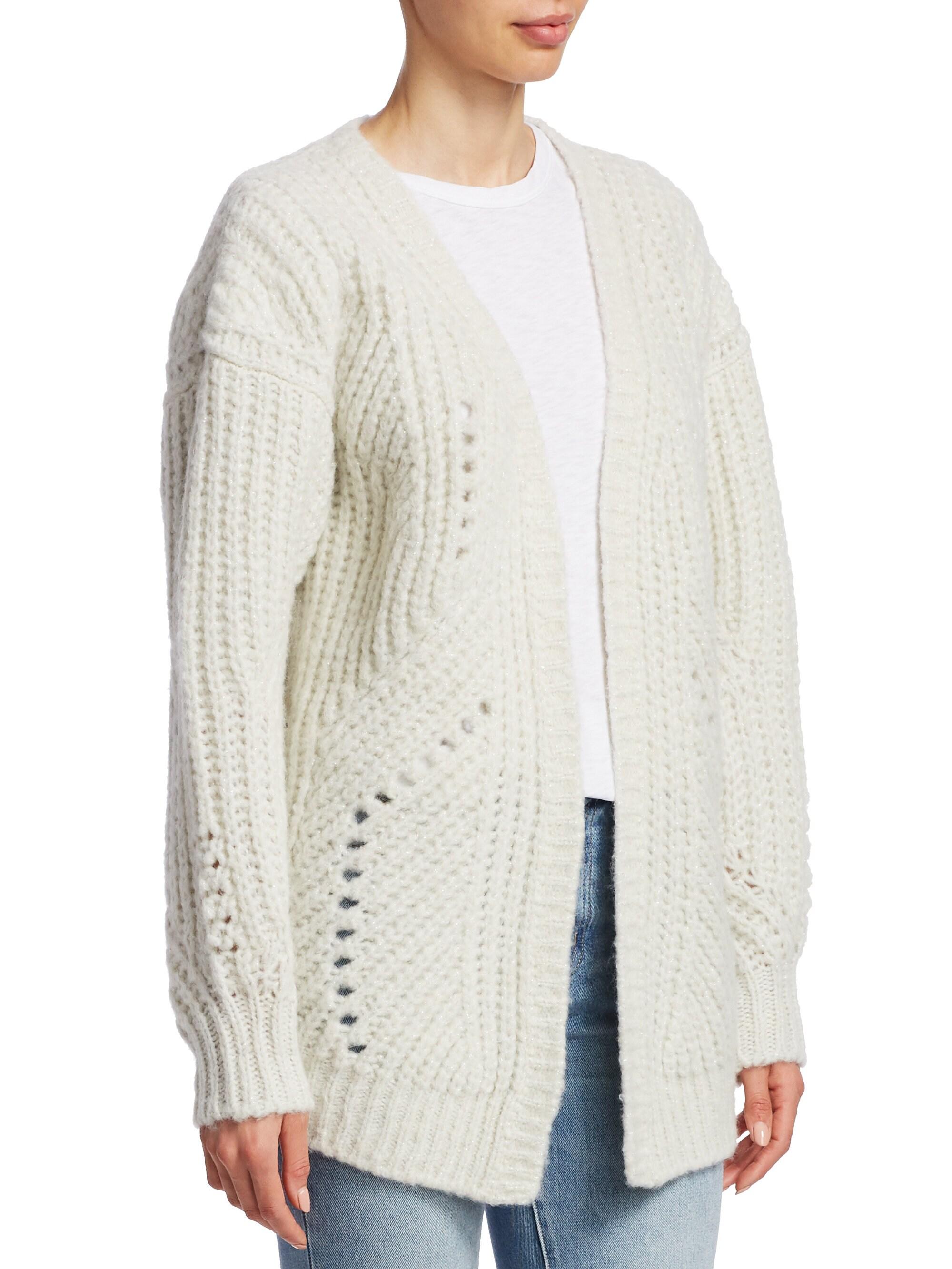 IRO Wool Vesna Chunky Knit Cardigan Sweater in White - Lyst