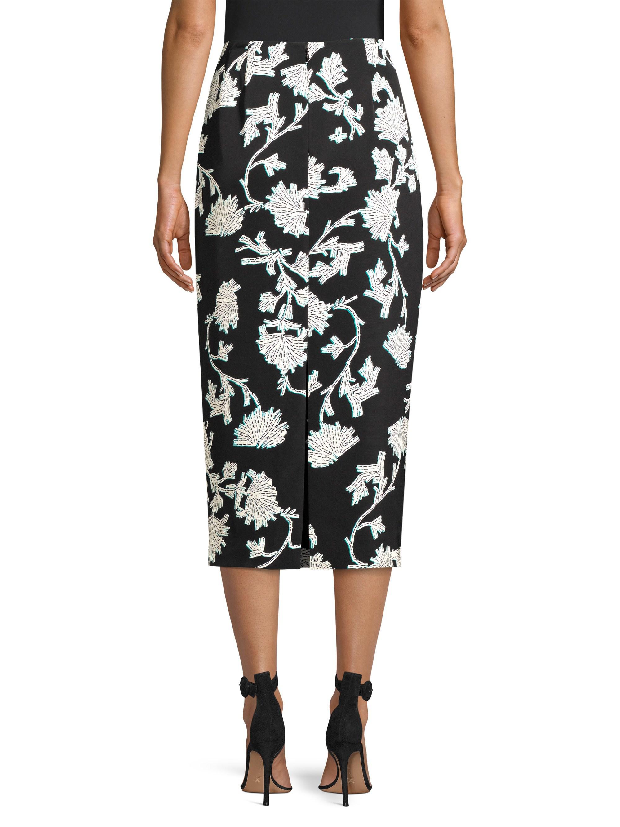 Diane von Furstenberg Synthetic Kara Flower Skirt in Black - Lyst