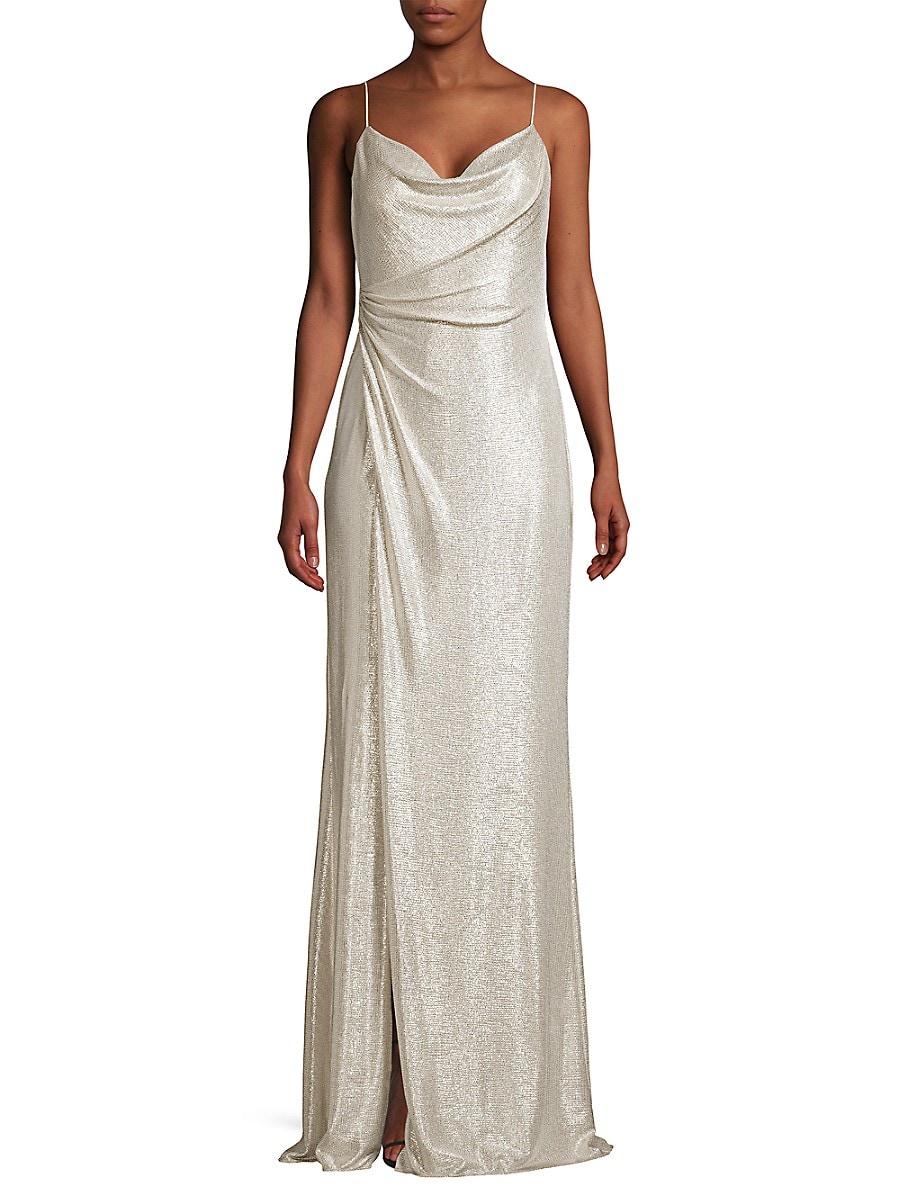Aidan By Aidan Mattox Synthetic Foil Jersey Cowl - Neck Gown in 