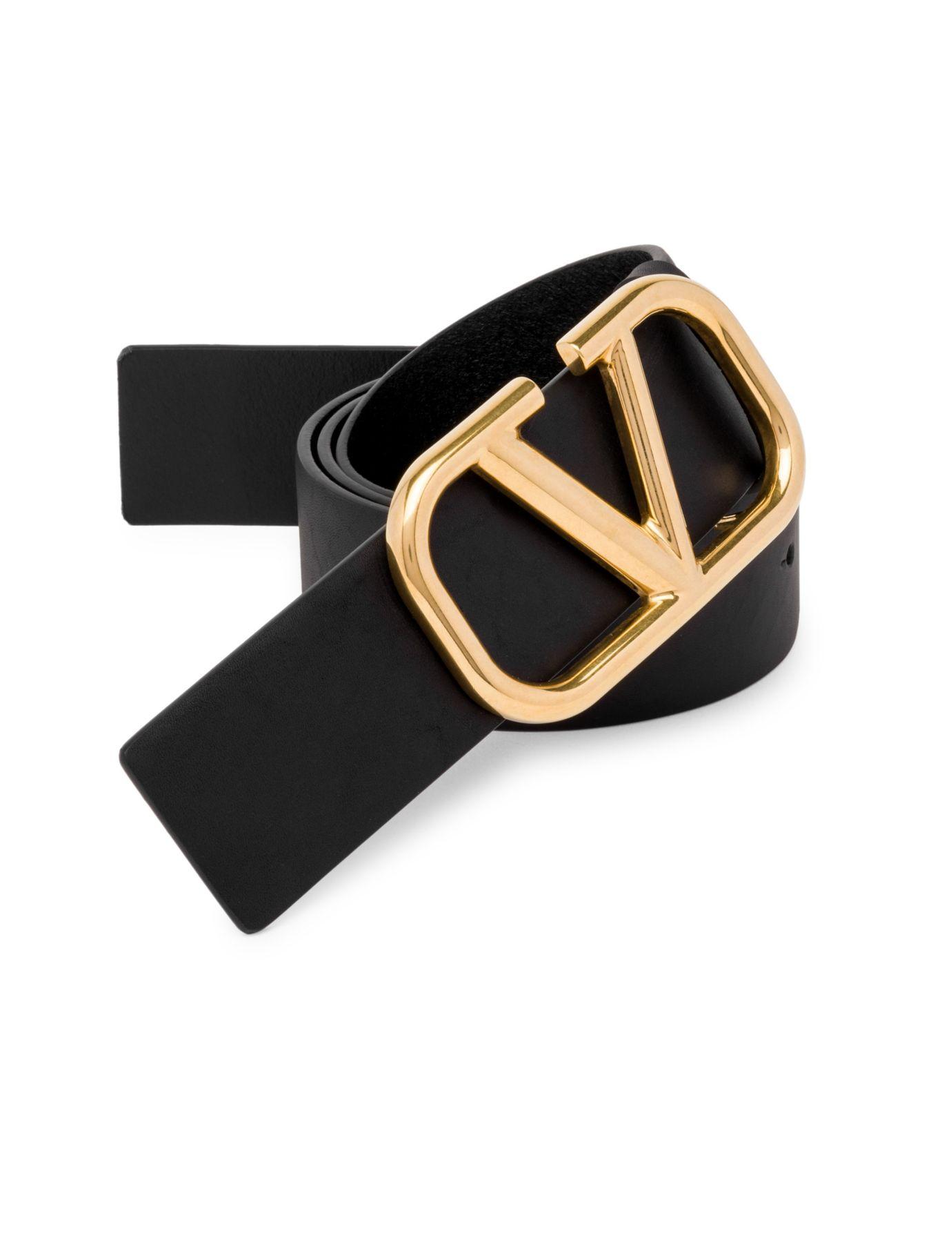 Valentino Valentino Garavani Vlogo Belt in Nero+Nero (Black) for Men