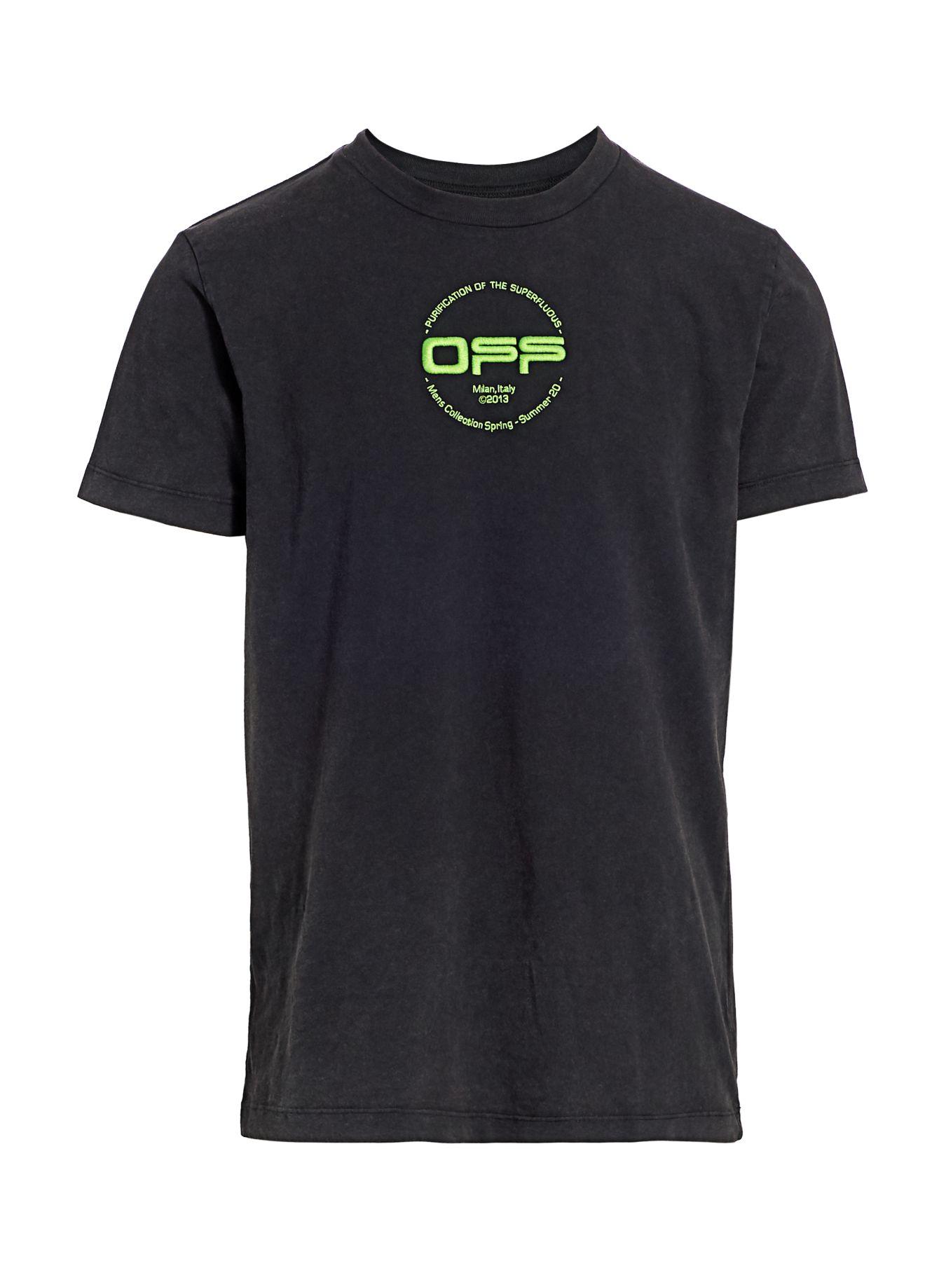 Off-White c/o Virgil Abloh Hand Logo T Shirt in Black for Men | Lyst
