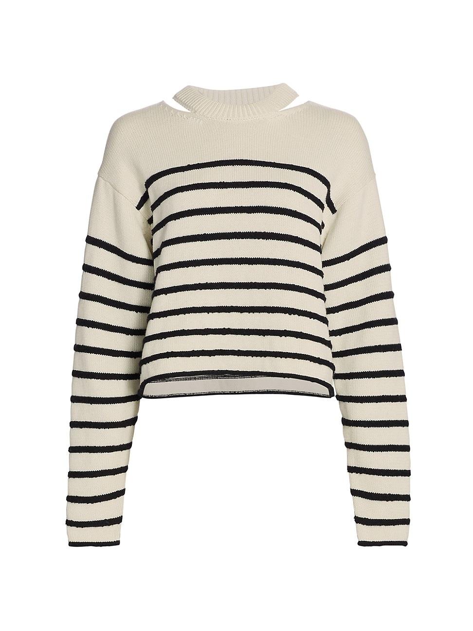 PROENZA SCHOULER WHITE LABEL Cotton Striped Bouclé Knit Sweater in ...