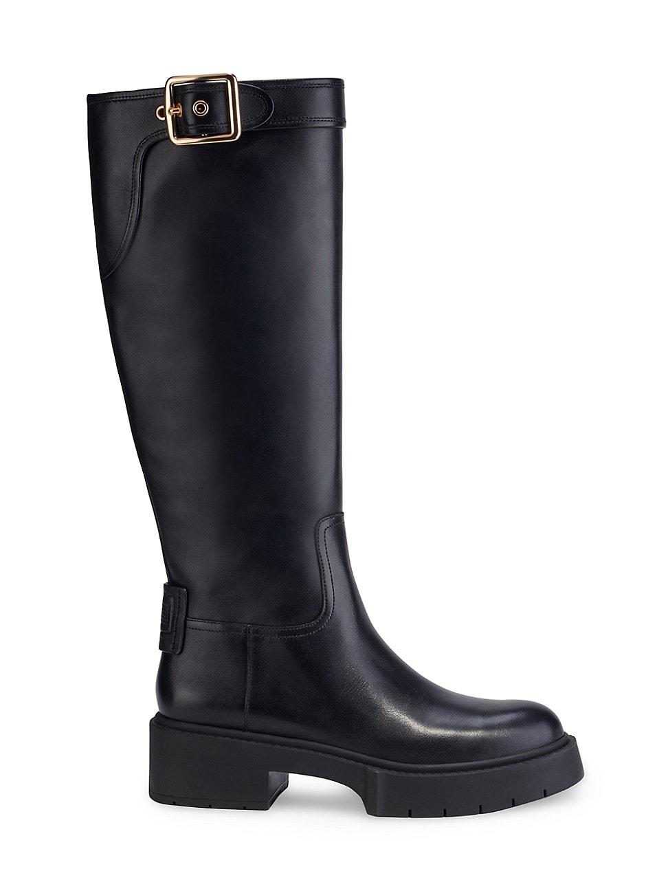 COACH Lilli Leather Kneelength Boots in Black Lyst