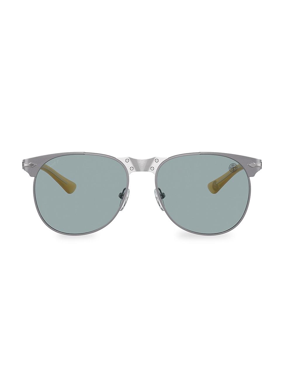 Persol Stone Island X 55mm Pilot Sunglasses in Silver (Metallic) for