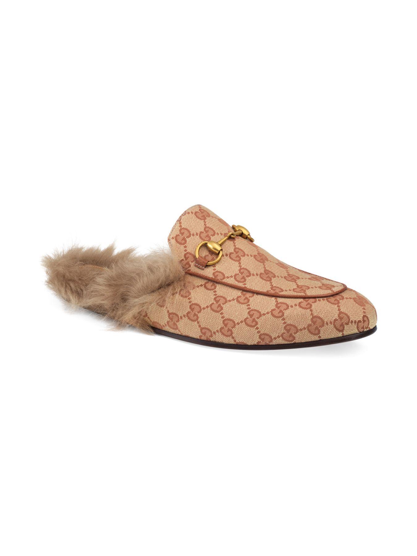 gucci princetown fur slippers