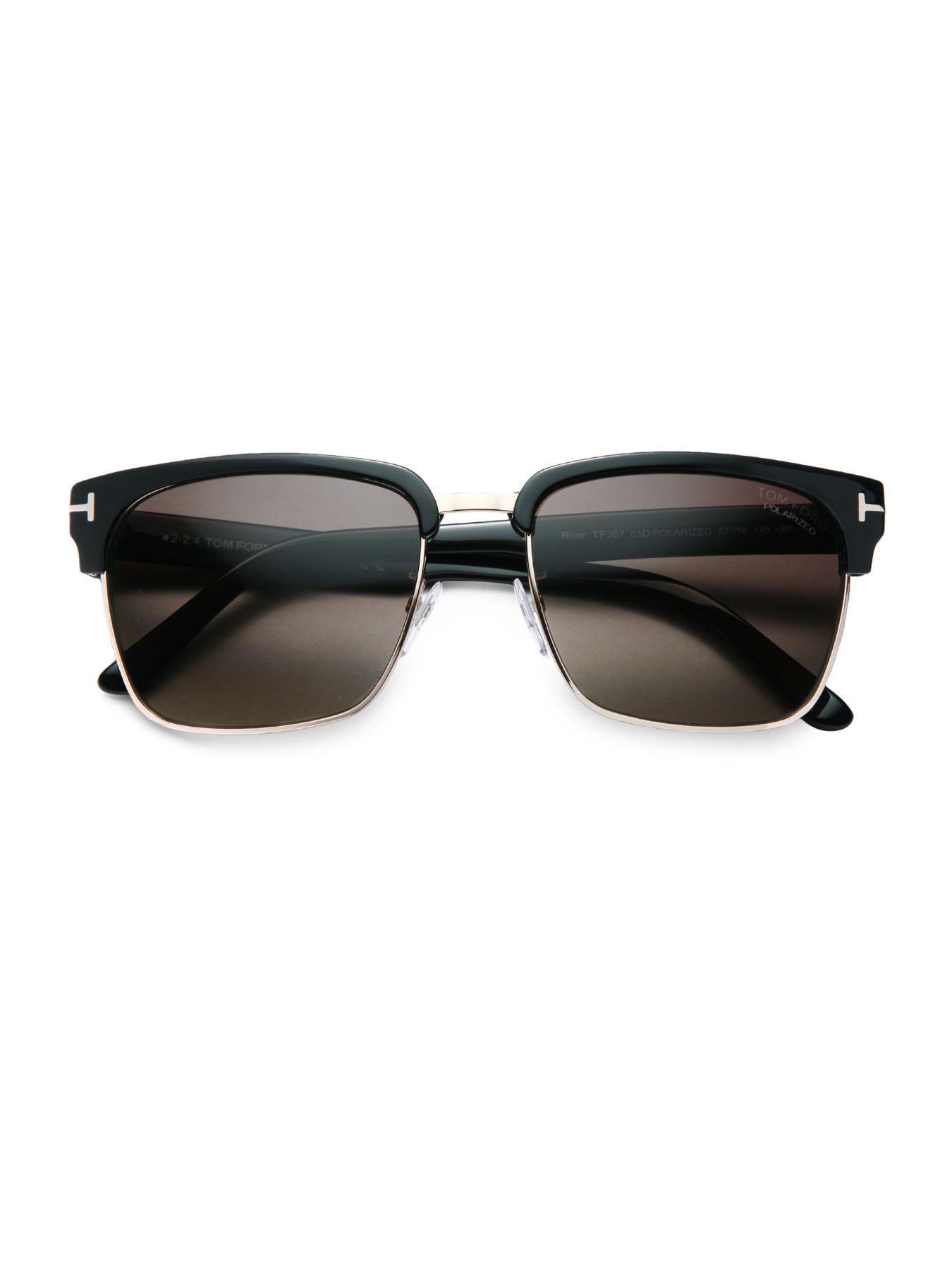 Tom Ford River 57mm Square Sunglasses in Black for Men Lyst