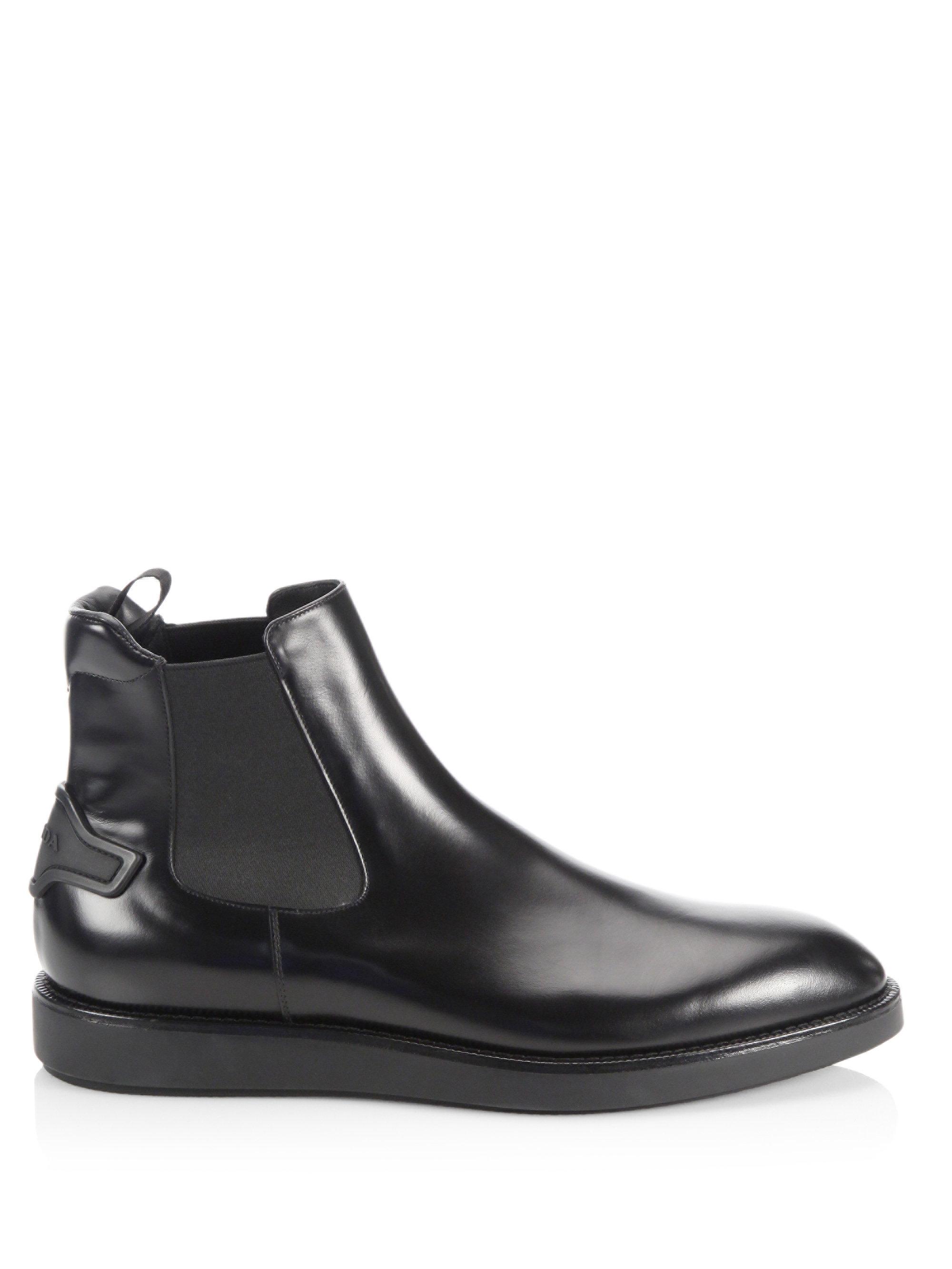 prada spazzolato chelsea boots