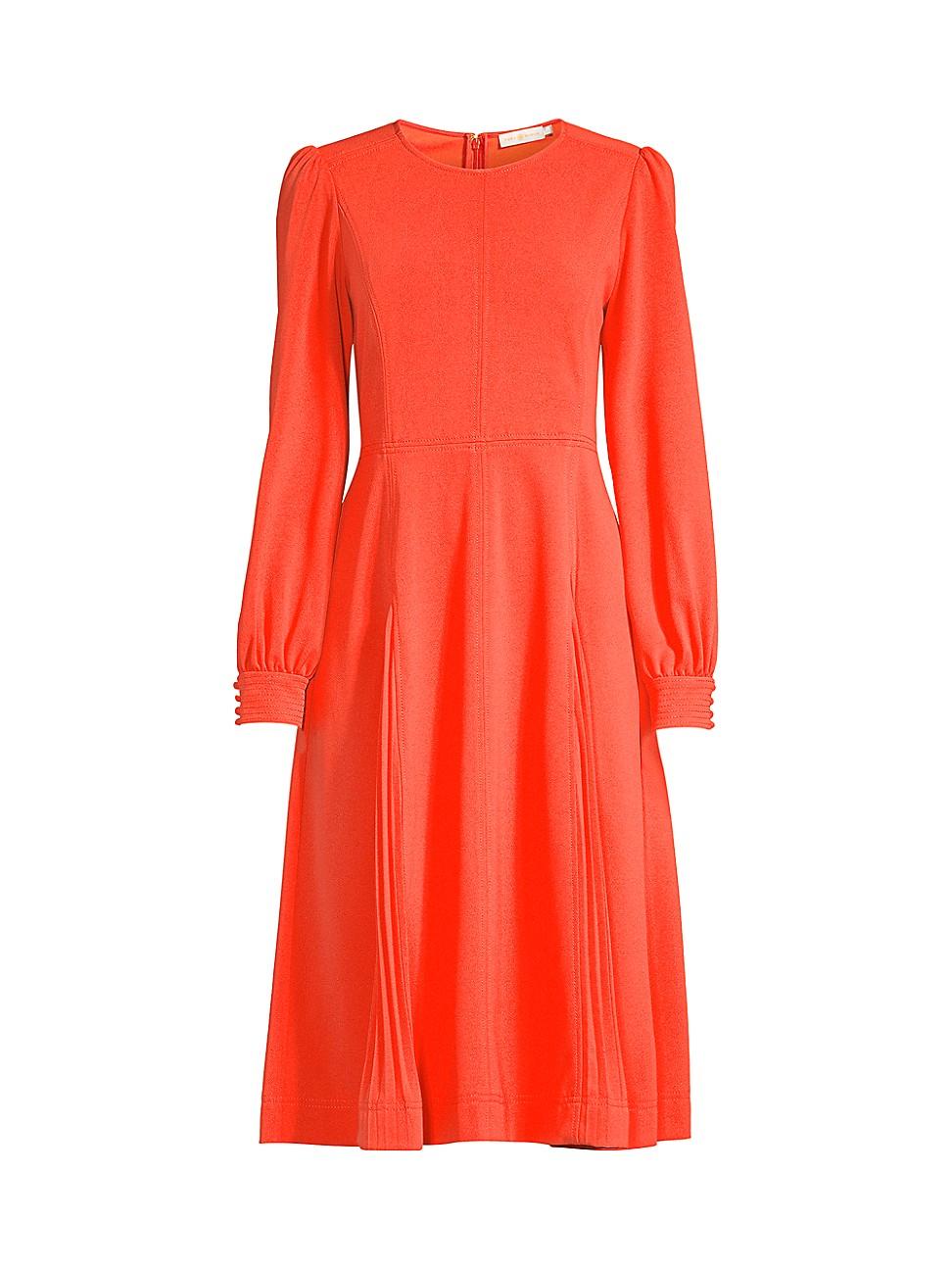Tory Burch Knit Crepe Midi Dress in Red | Lyst