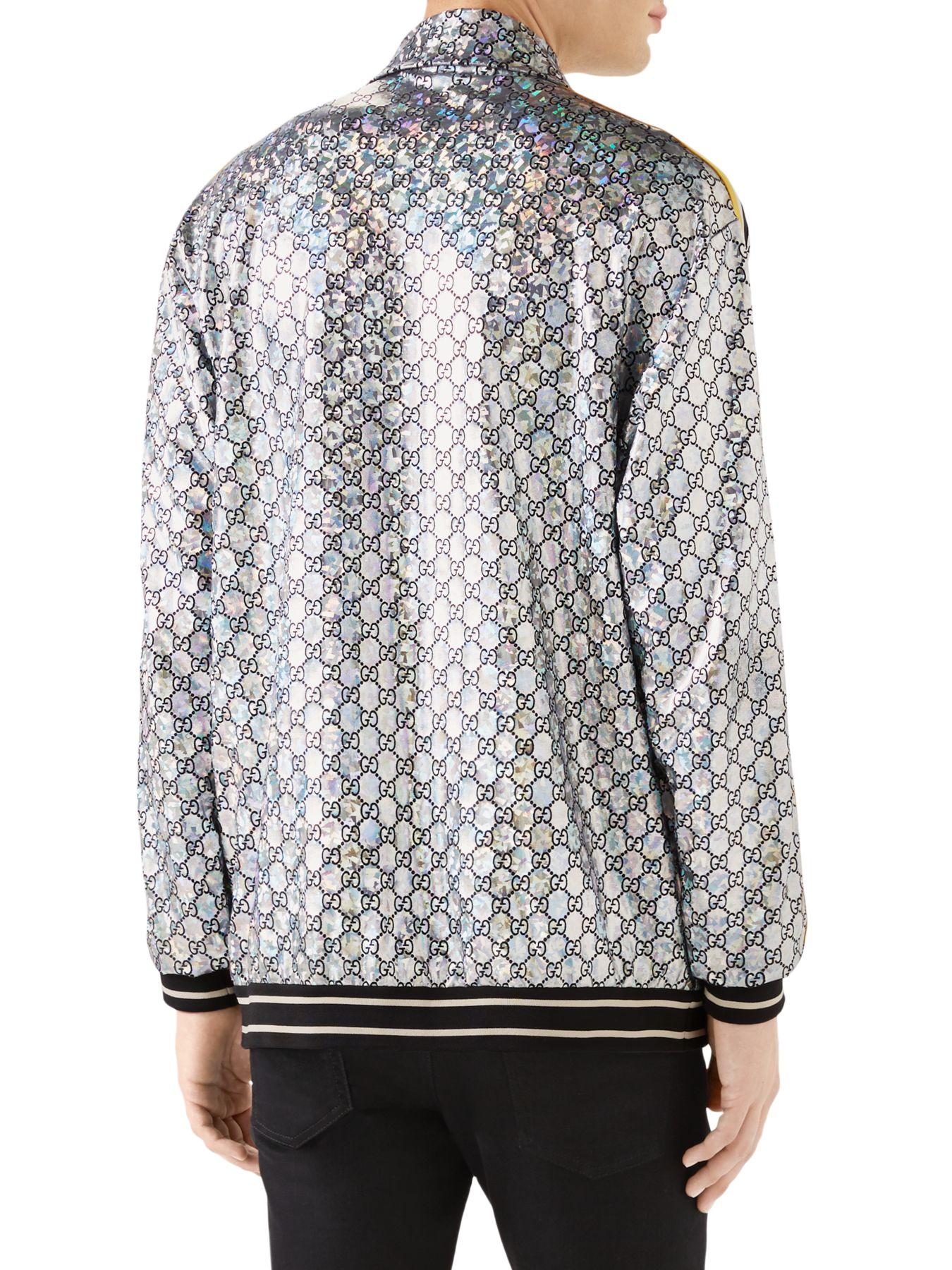 laminated sparkling gg jersey jacket