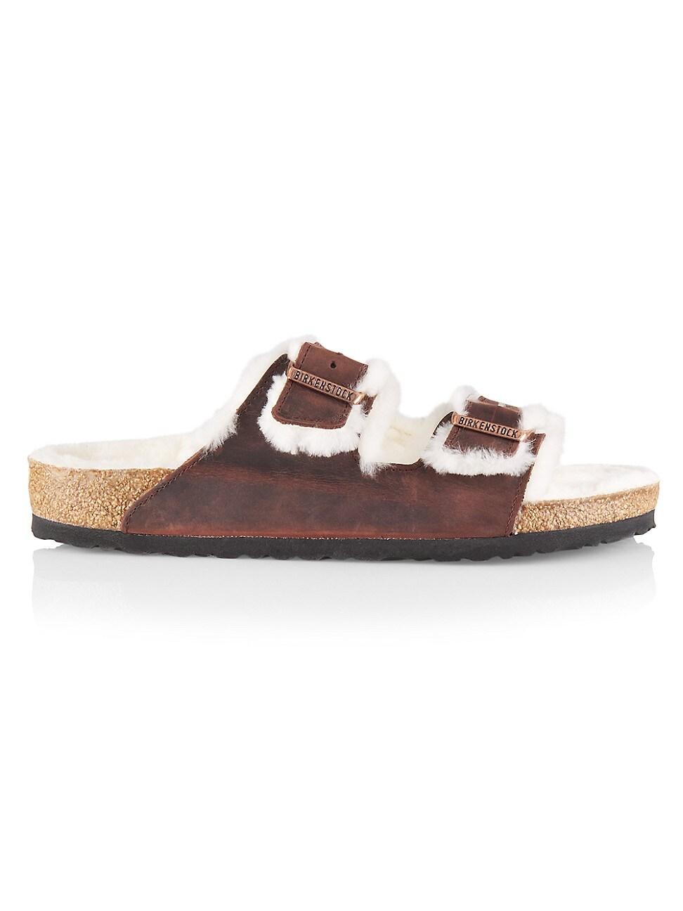 Birkenstock Fur-lined Leather Sandals 