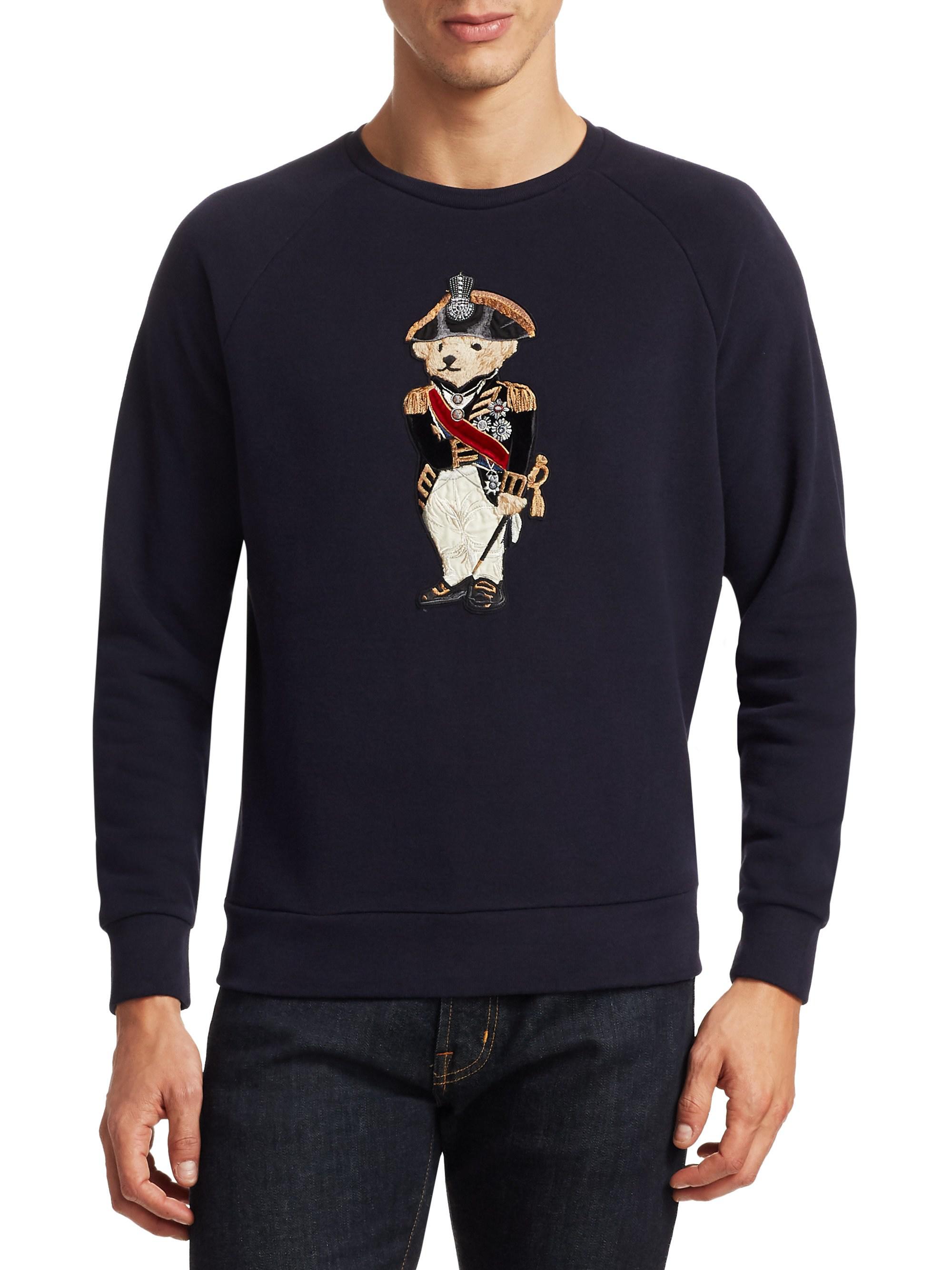 Admiral Bear Fleece Sweatshirt in Navy 