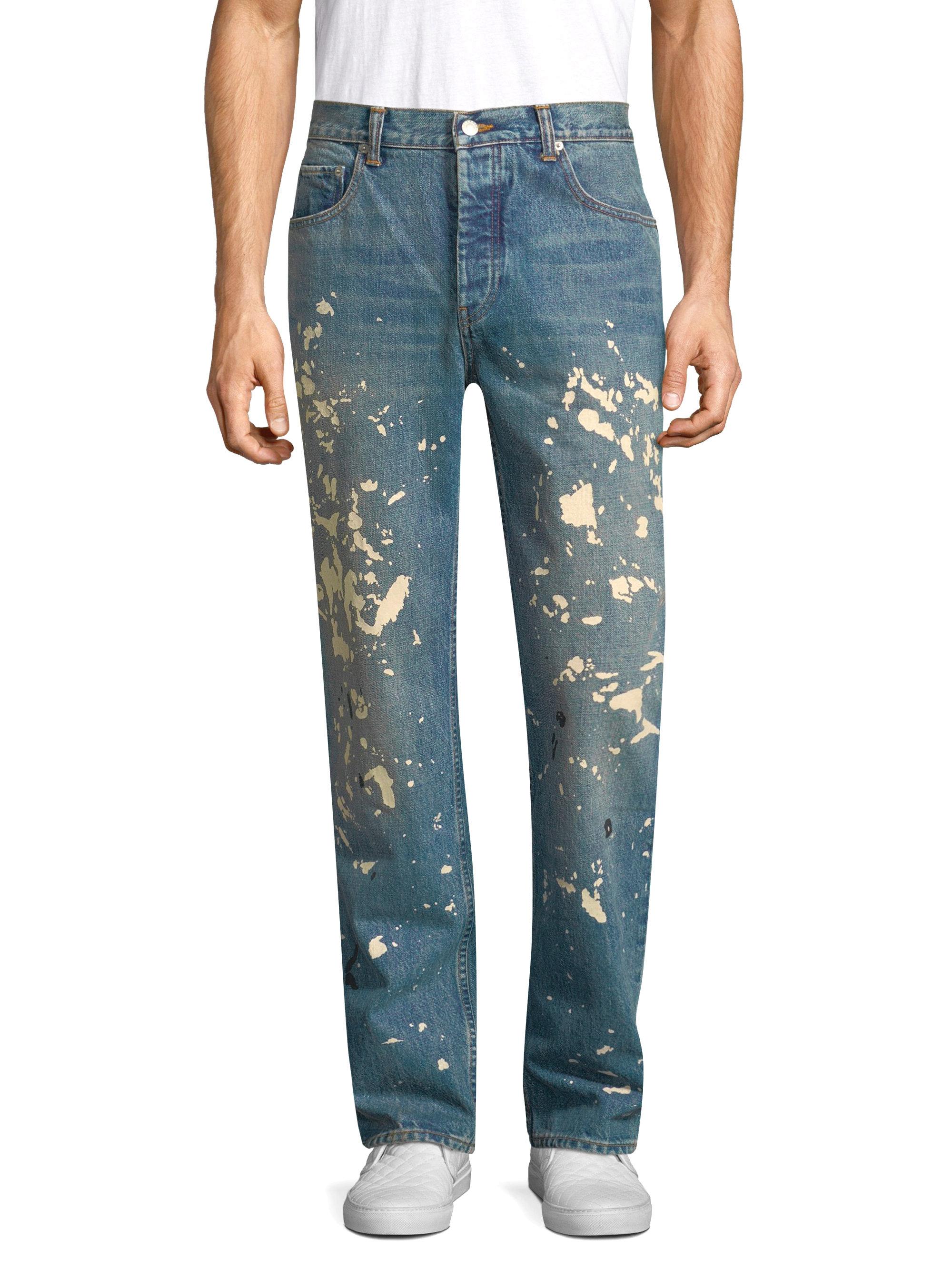 helmut lang paint splatter jeans