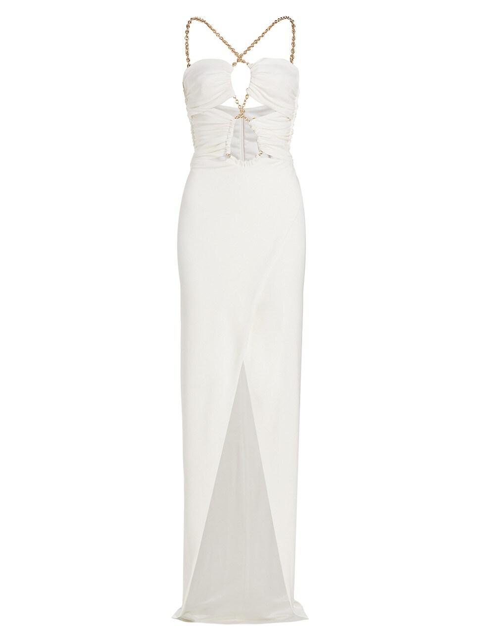 Dundas Sky Chain-link & Cut Out Gown in White | Lyst